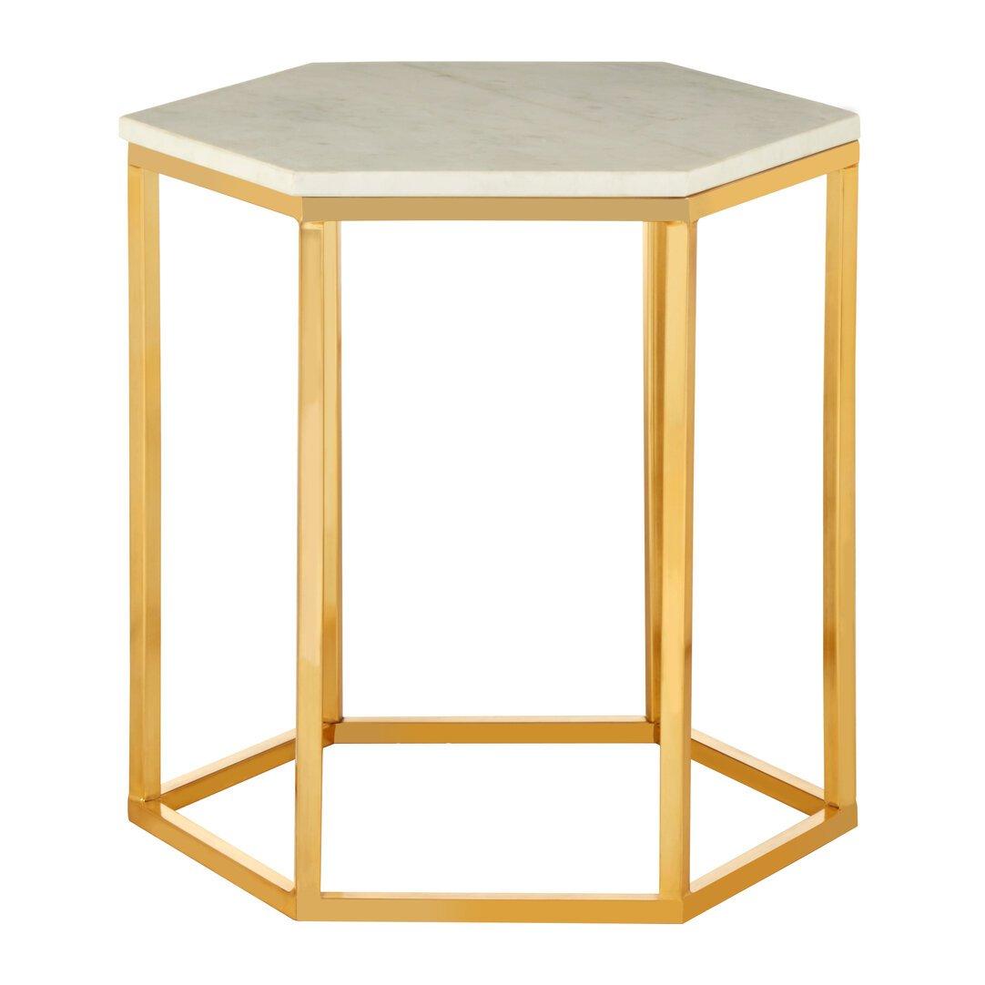 Fifty Five South  Templar Hexagonal Side Table - Gold