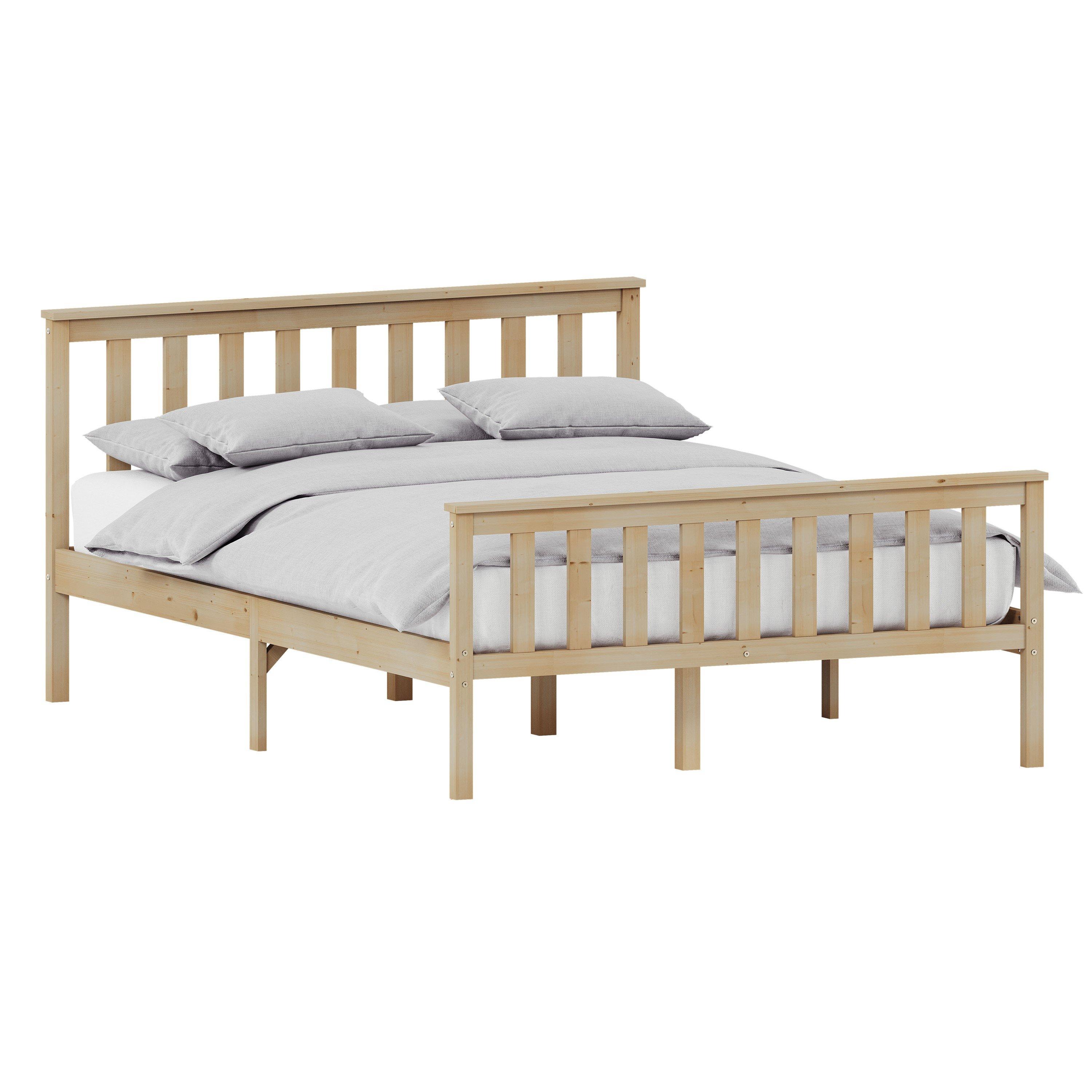Pine - Lassic - Vida Designs Milan Double Wooden Bed, High Foot - 8