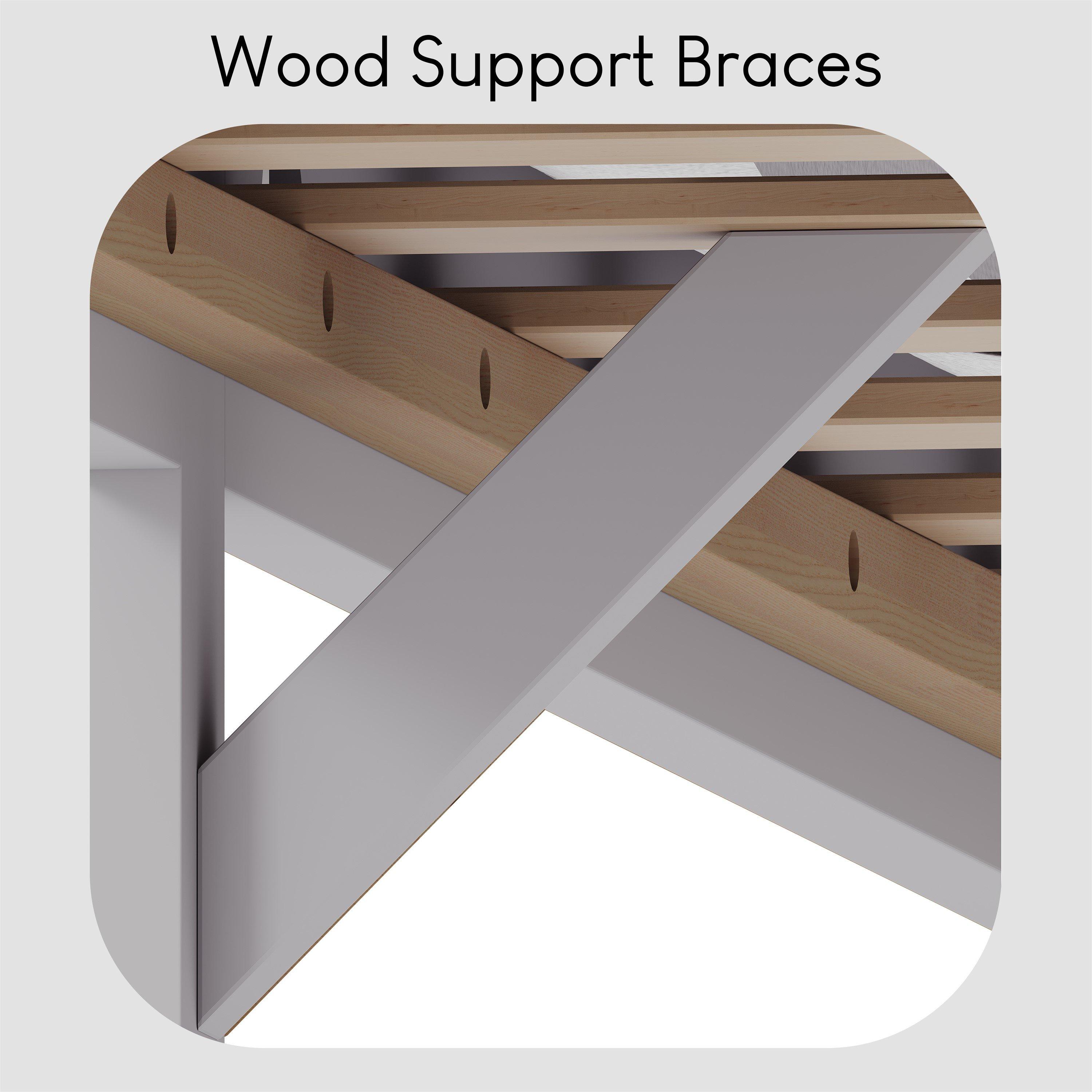 White & Pine - Lassic - Vida Designs Milan Double Wooden Bed, High Foot - 6