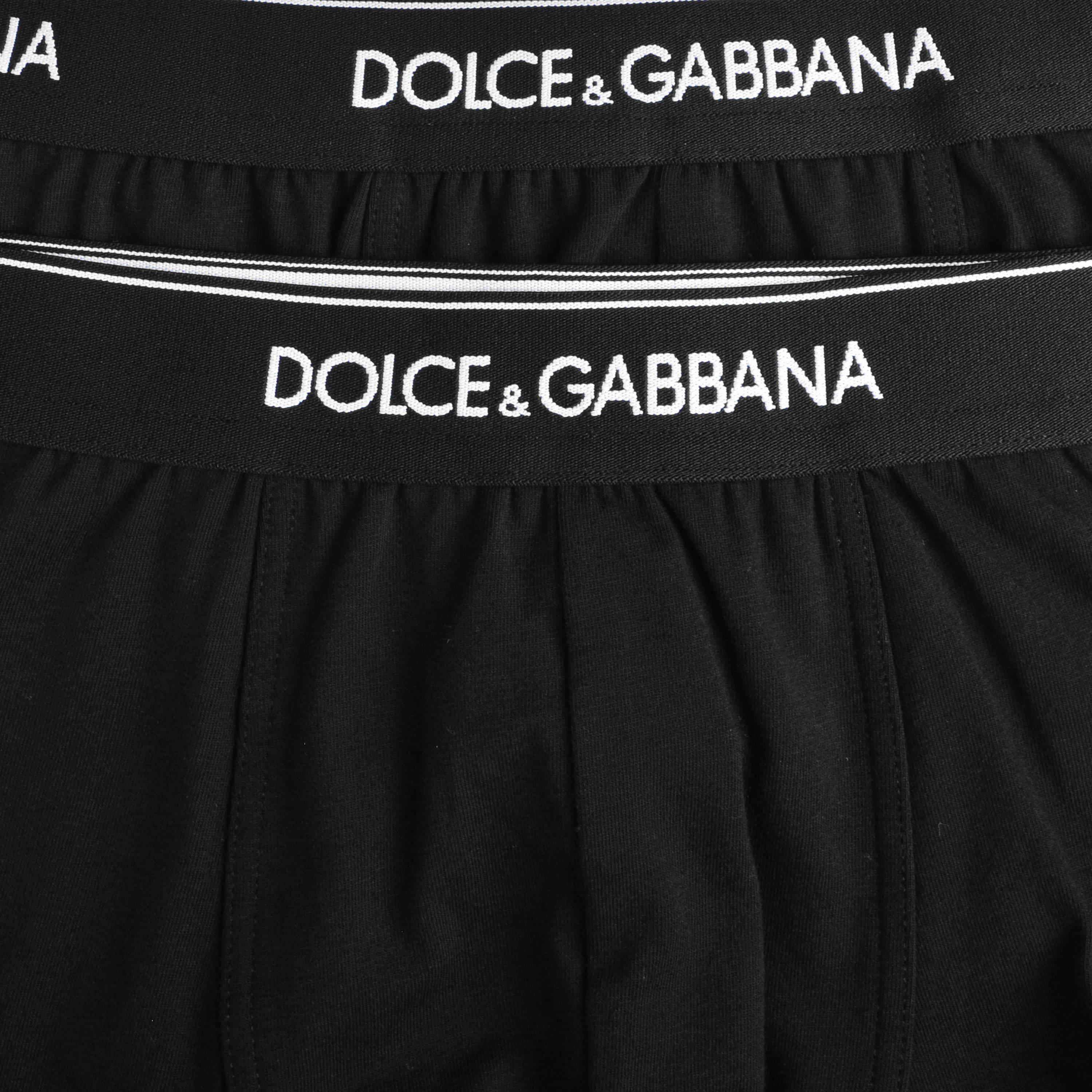 Black - Dolce and Gabbana - Men's Plain Cotton Stretch Boxers, 2-Pack - 3