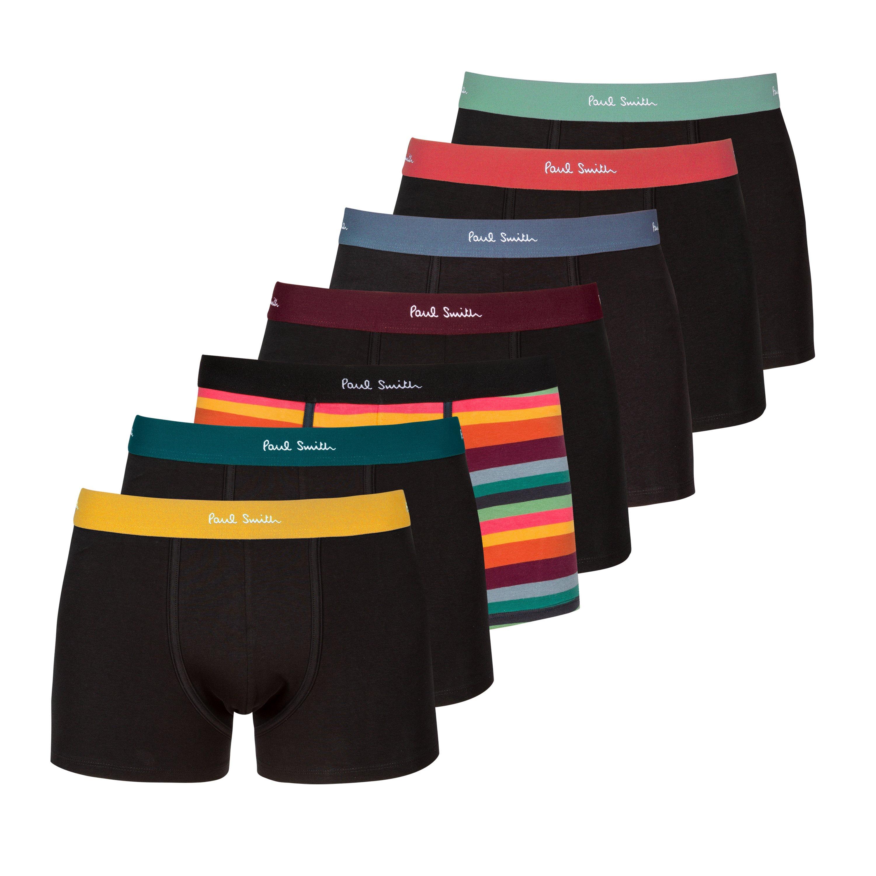 Paul Smith 7-Pack Bright Waistband Boxer Briefs - Black 79 - Small