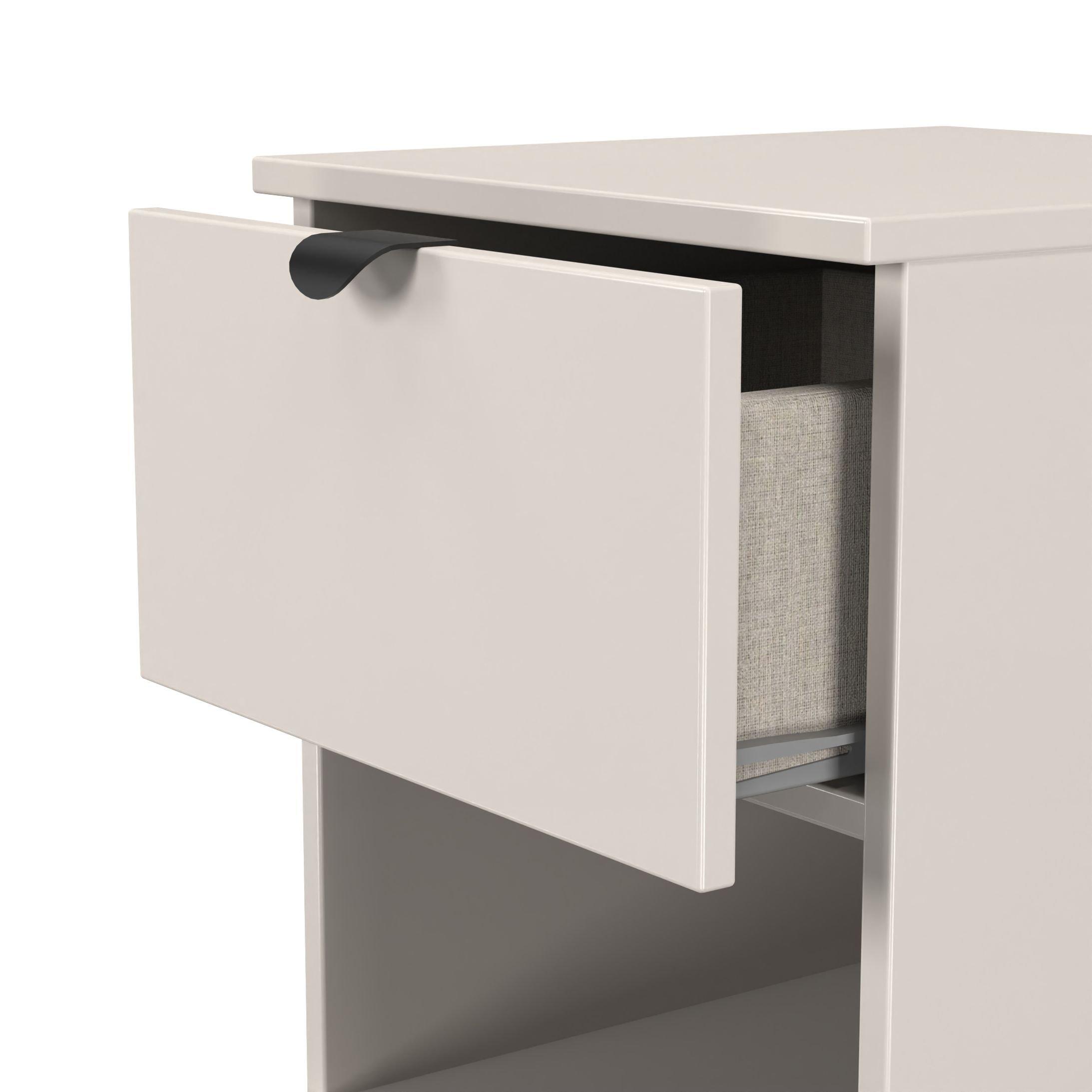 Kashmir Matt - Welcome Furniture - Solomon 2 Drawer Open Shelf Bedside Cabinet - 5