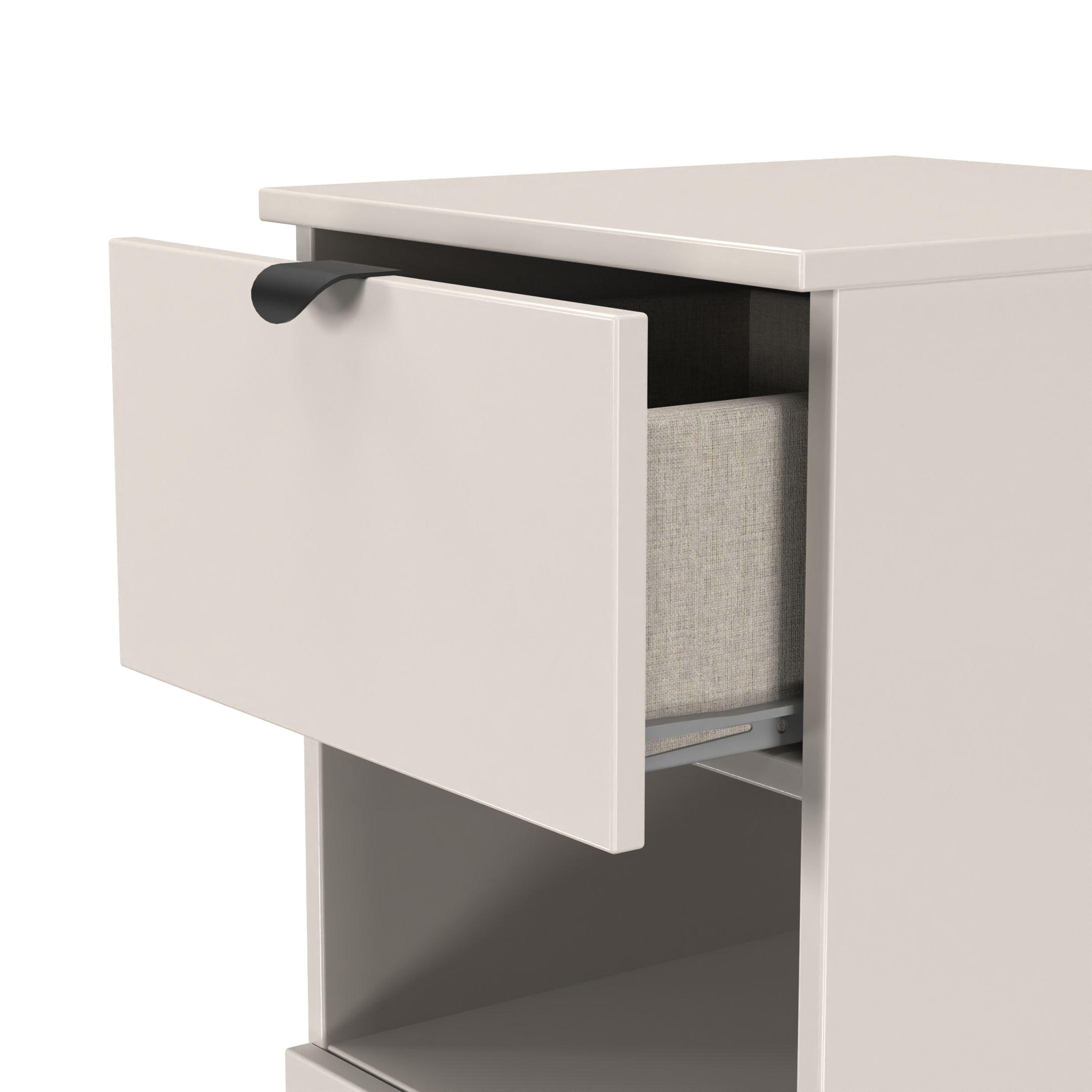 Kashmir Matt - Welcome Furniture - Solomon 3 Drawer Open Shelf Bedside Cabinet - 5