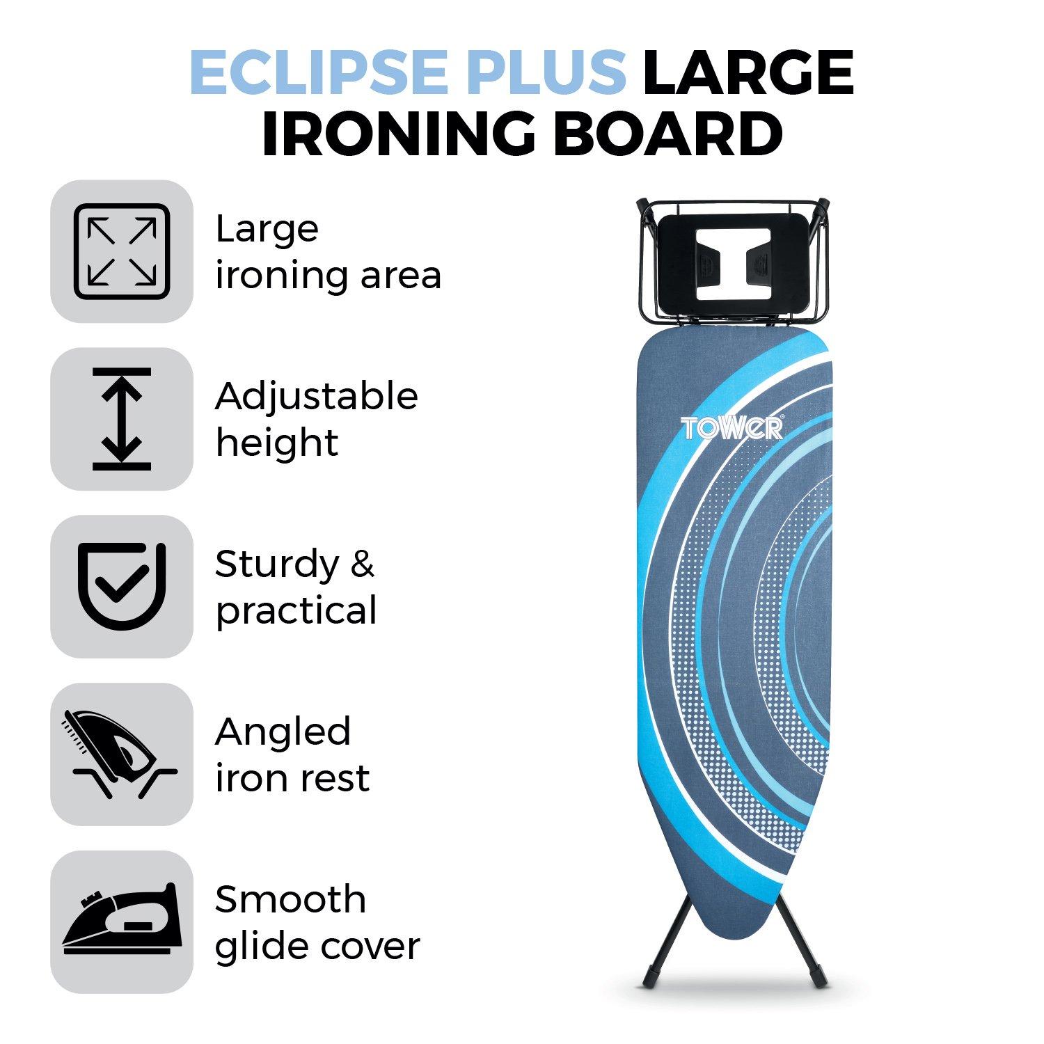 Black - Tower - T873014BLK Eclipse Plus Large Ironing Board - 2