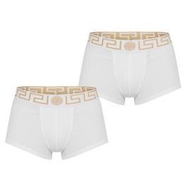 Versace Icon Two Pack Greca Waistband Trunks