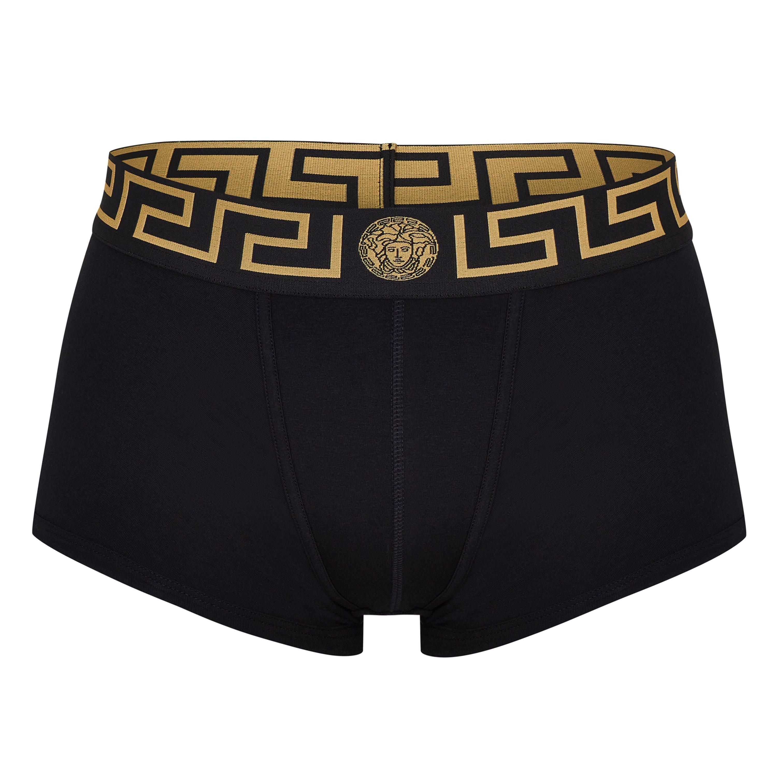 Black A80G - Versace Icon - Two Pack Greca Waistband Trunks - 2
