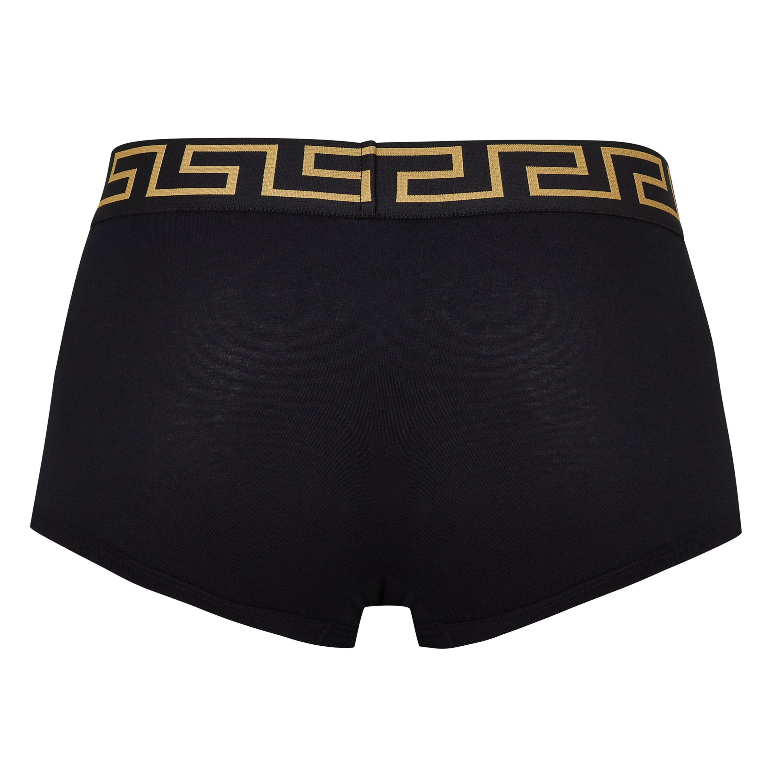 Black A80G - Versace Icon - Two Pack Greca Waistband Trunks - 3