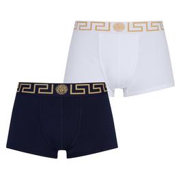 Versace Icon Two Pack Greca Waistband Trunks