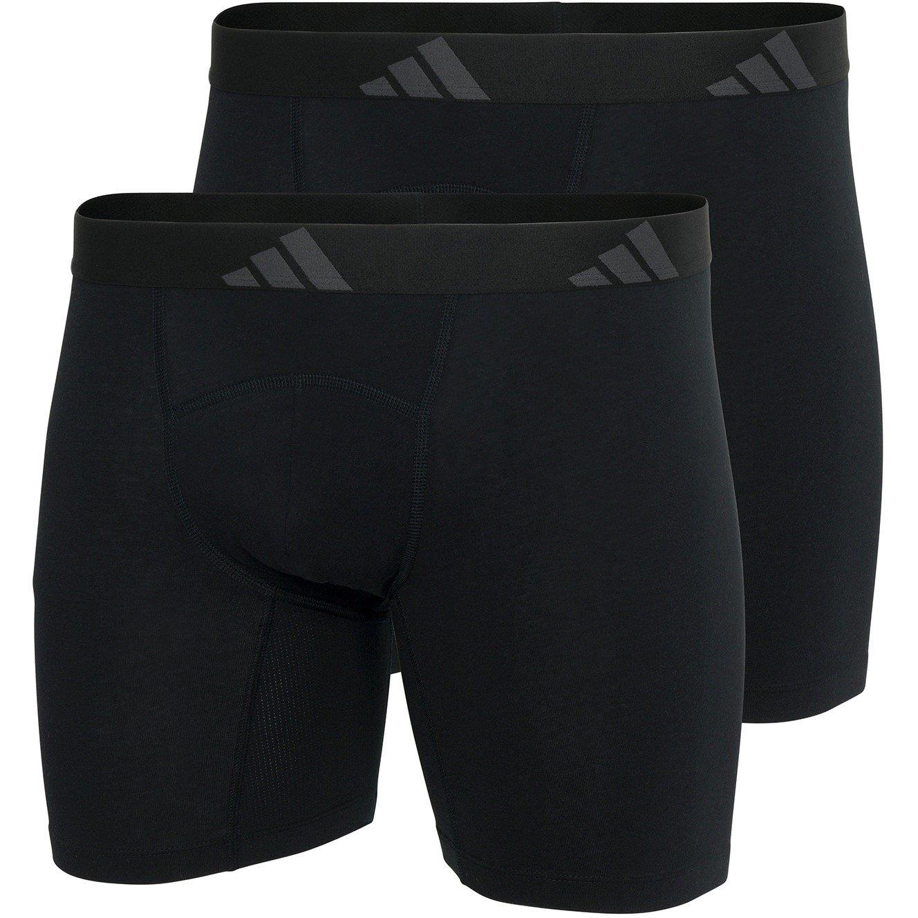 Black - adidas - Adidas Sport Active Flex Cotton Ergonomic Boxer Brief (2PK) - 1