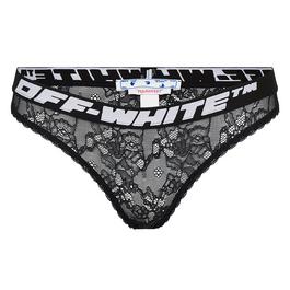 Off White Lace Band Thong