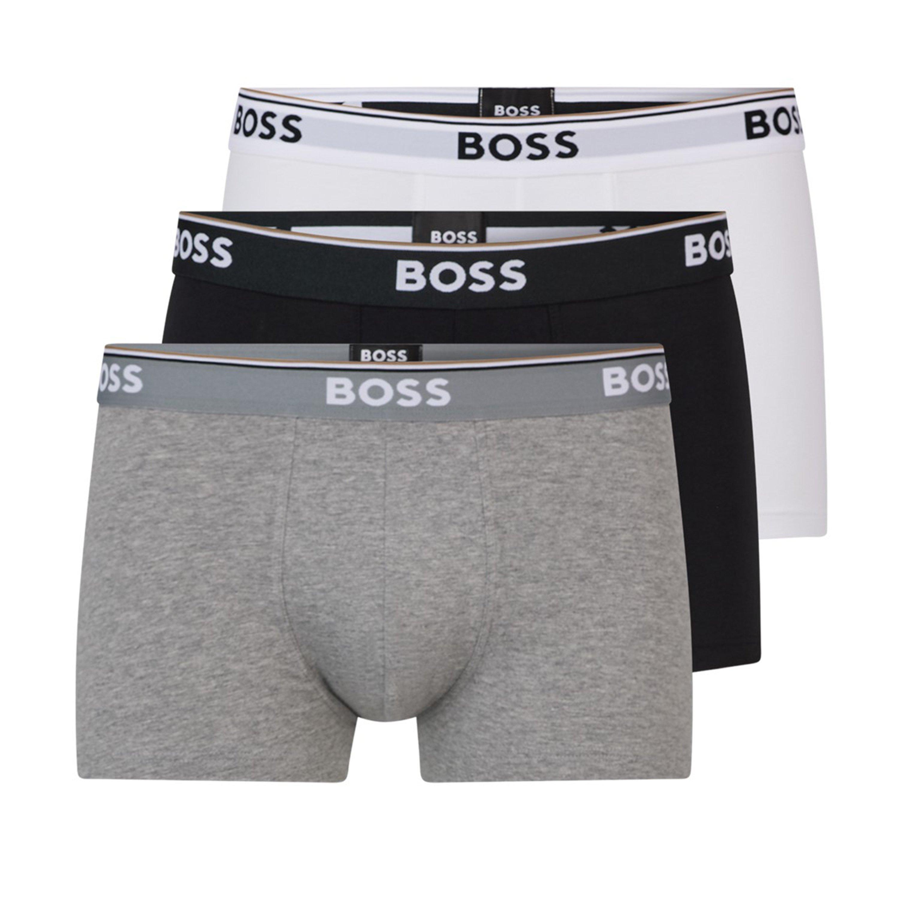 Boss Men's Bodywear 3-Pack Boxer Shorts With Logo Detail - Blk/Wht/Gry 999 - Small