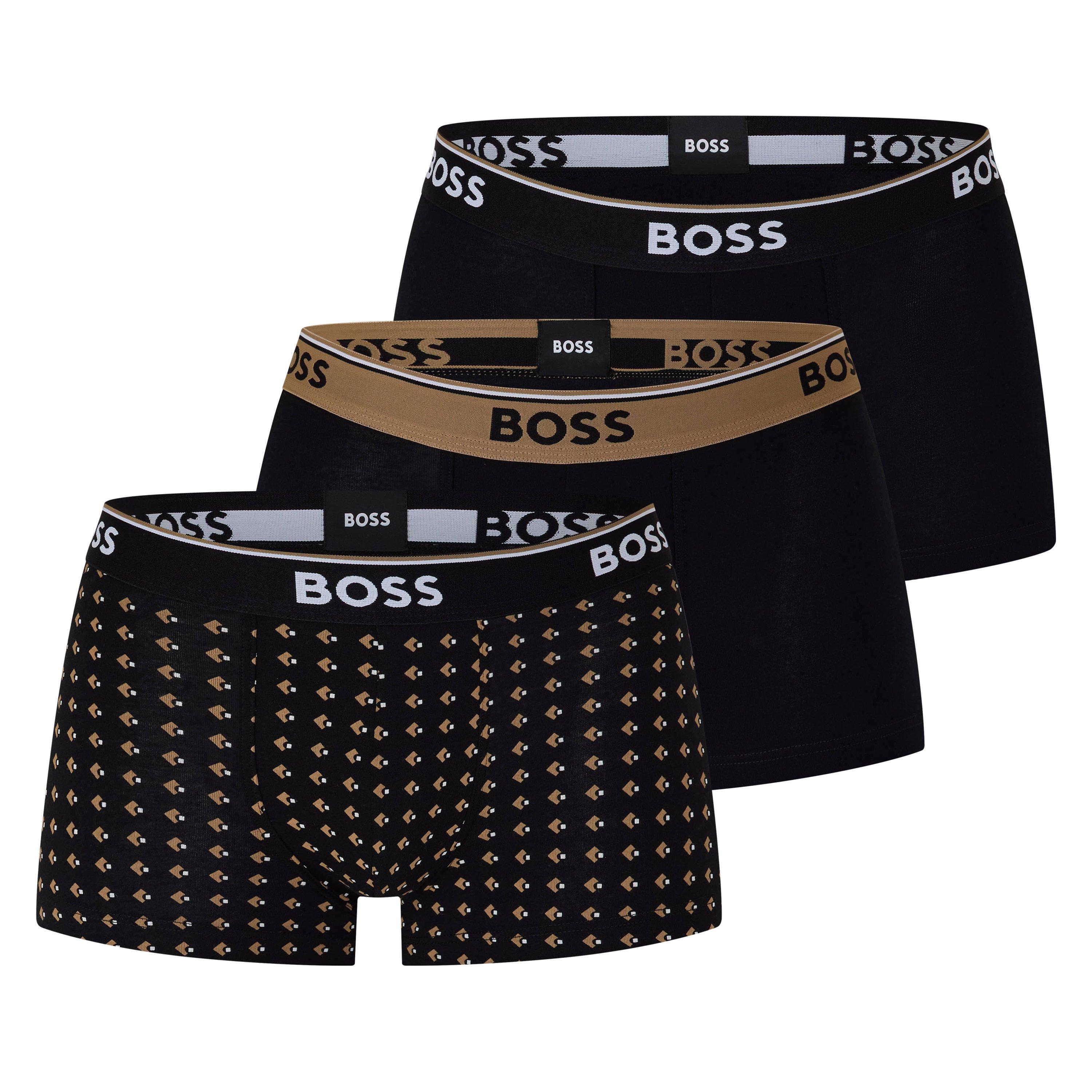 Boss Mens BOSS Bodywear 3-Pack Boxer Shorts with Logo Detail - Medium Beige - Medium