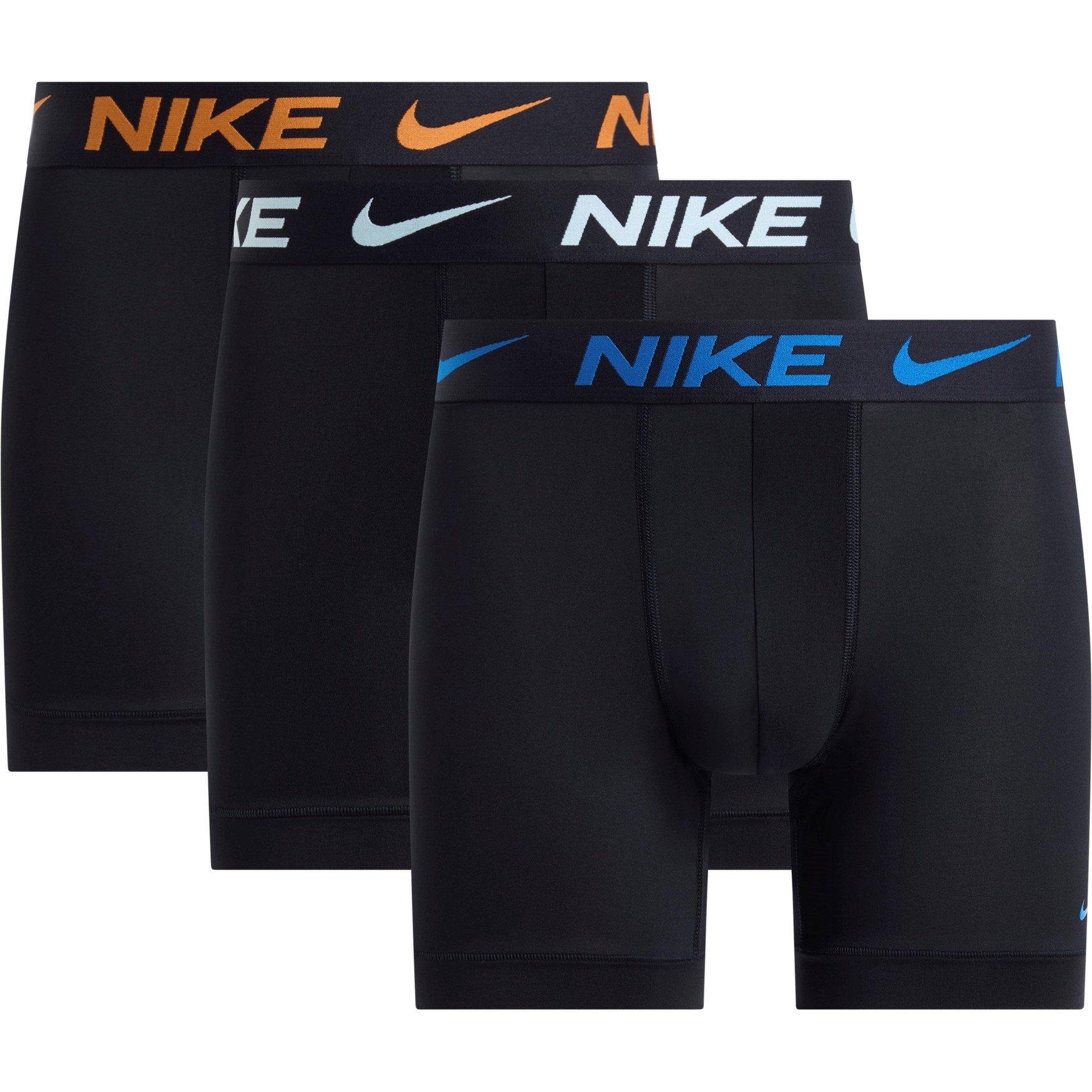 Nike Men's 3 Pack Dri-Fit Boxer Shorts - Blu/Wht/Orglogo - Small