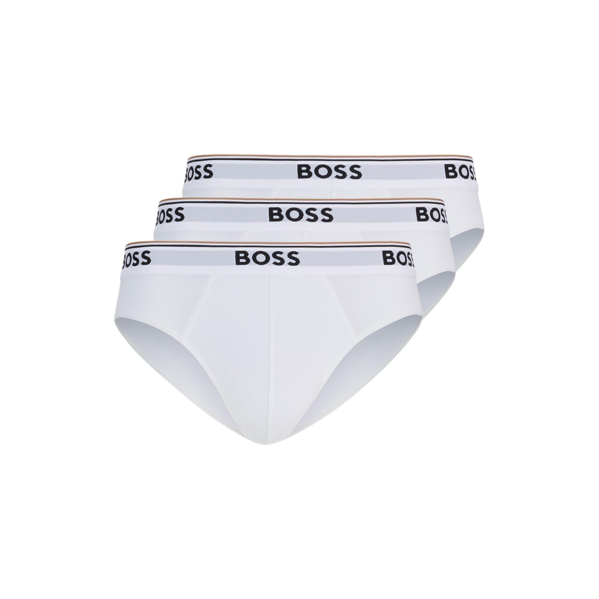 Boss Men's 3 Pack Briefs - White 100 - X Small