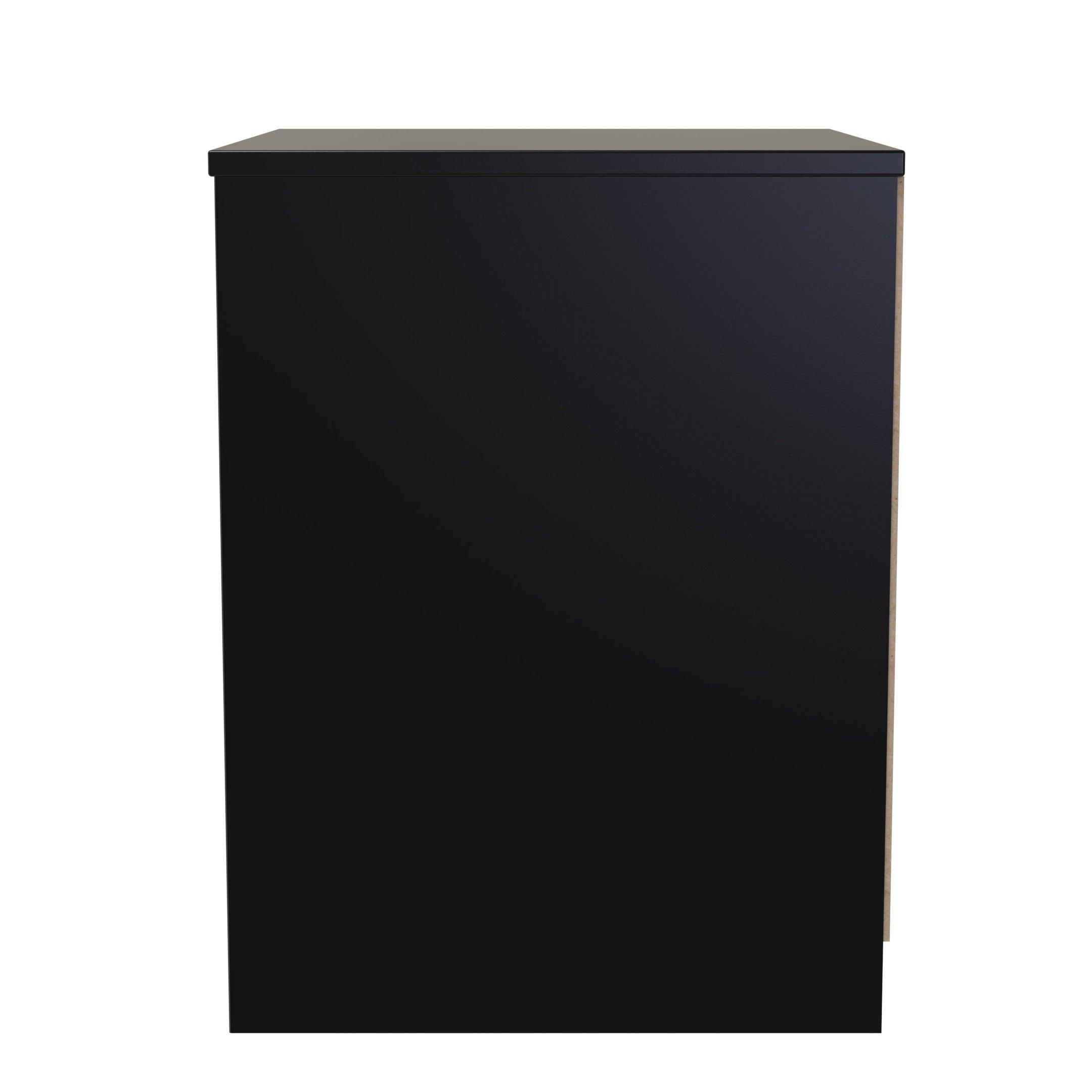 Deep Black & Bl - Welcome Furniture - Nashville 2 Drawer Bedside Cabinet - 2