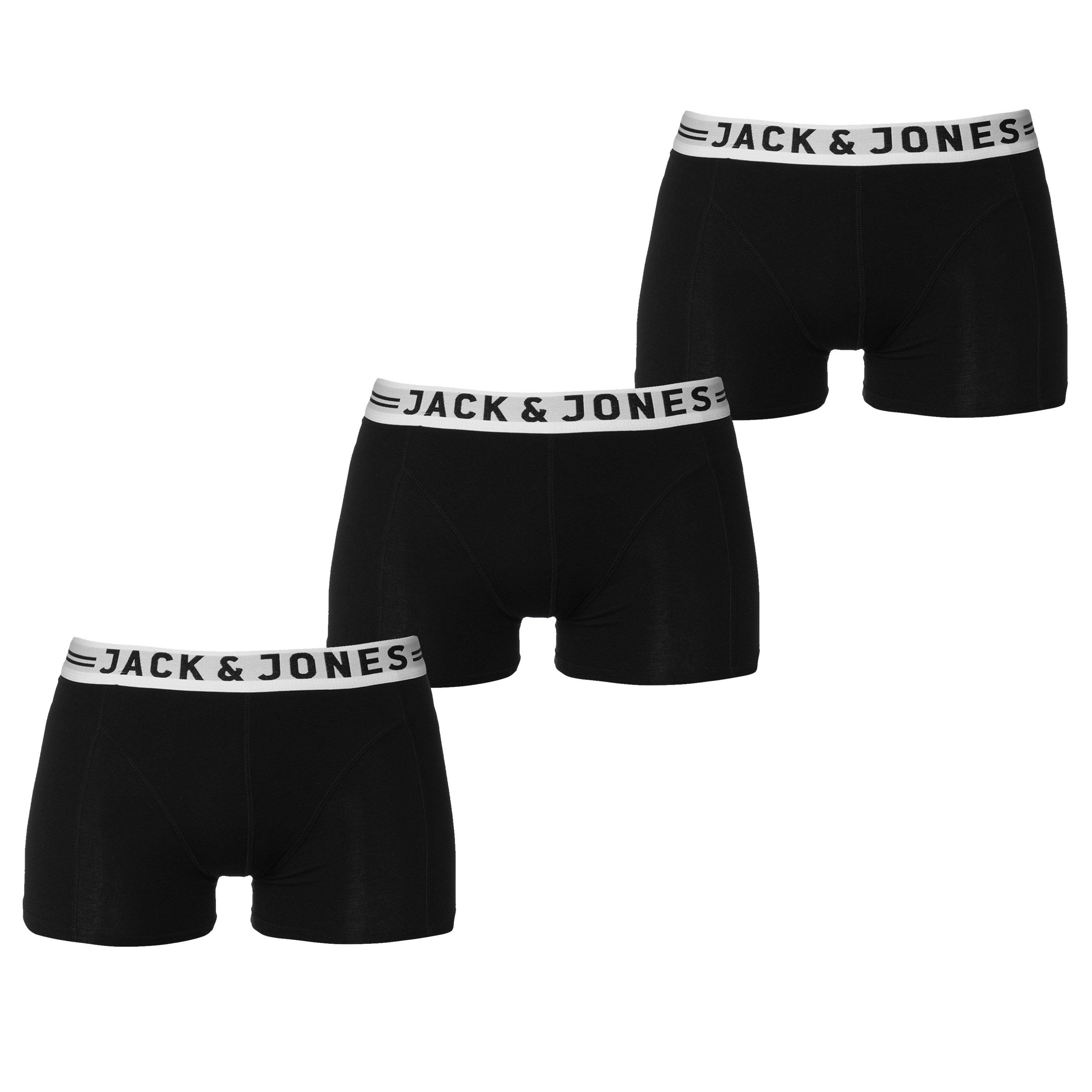 Preto - Jack and Jones - Sense 3 Pack Trunks Mens - 1