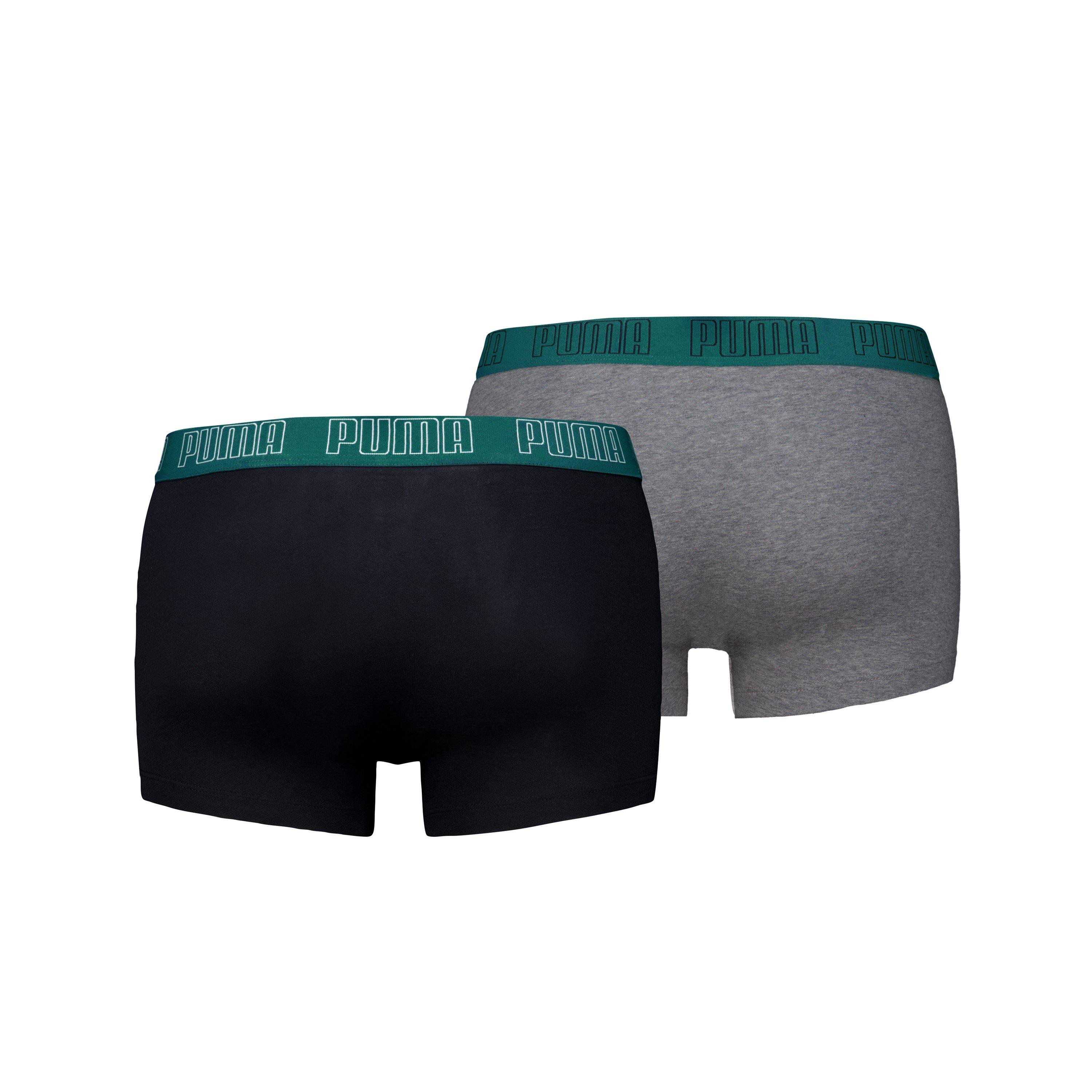 Green/Black - Puma - Men's Everyday Cotton 2 Pack Trunks - 2