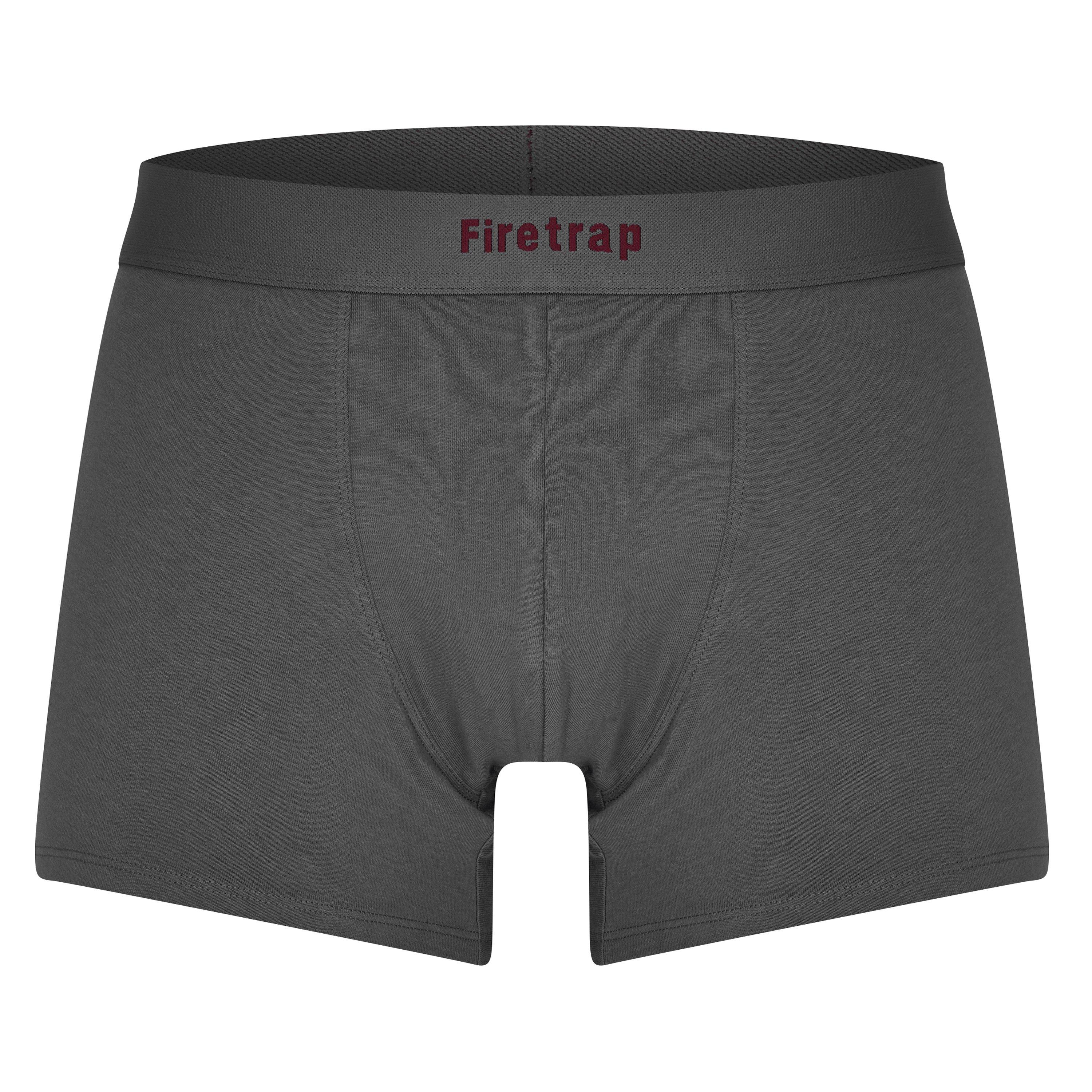 Grau / Wein - Firetrap - 2 Pack Trunks Mens - 8