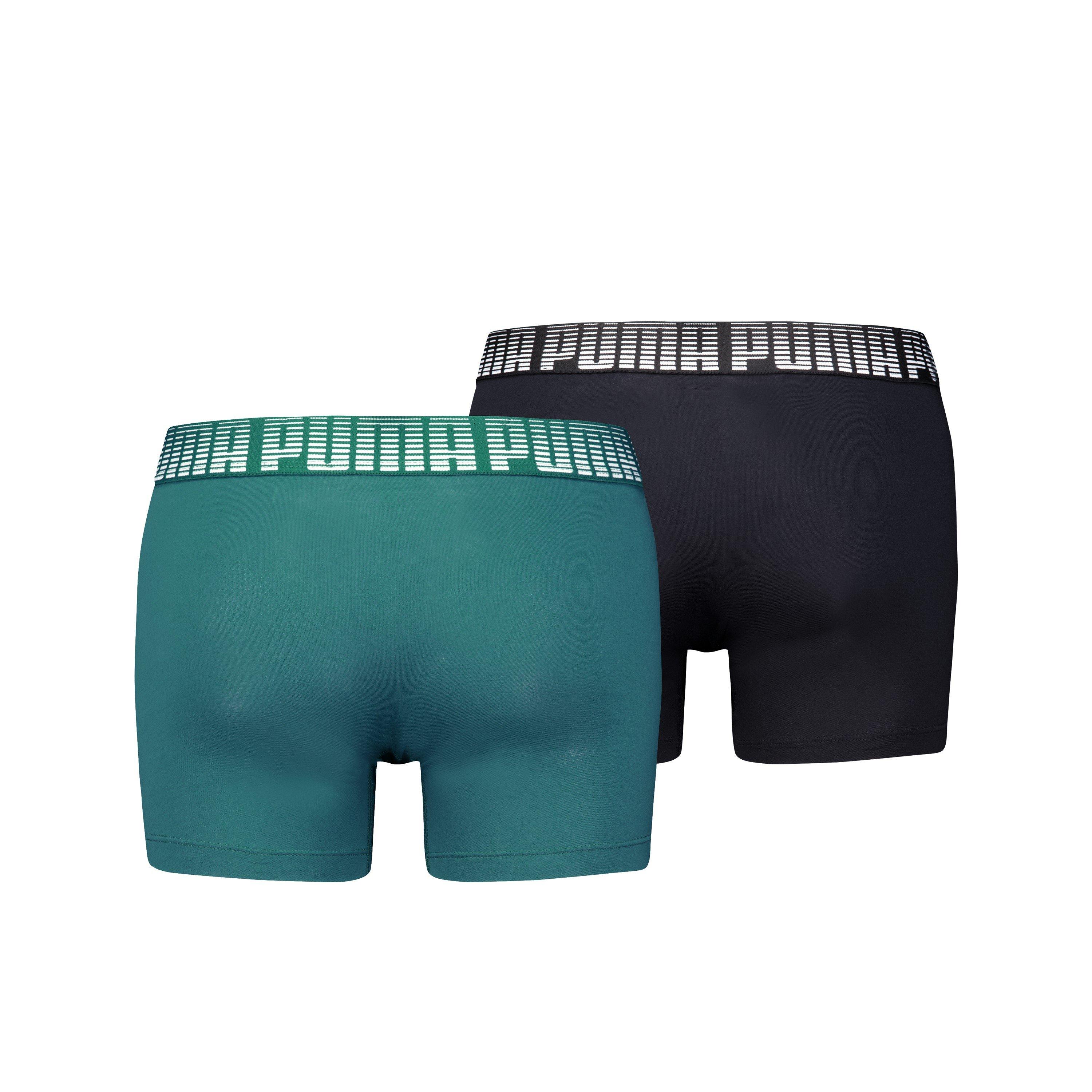 Green/Black - Puma - Men's Gradient Striped Cotton 2 Pack Boxers - 2