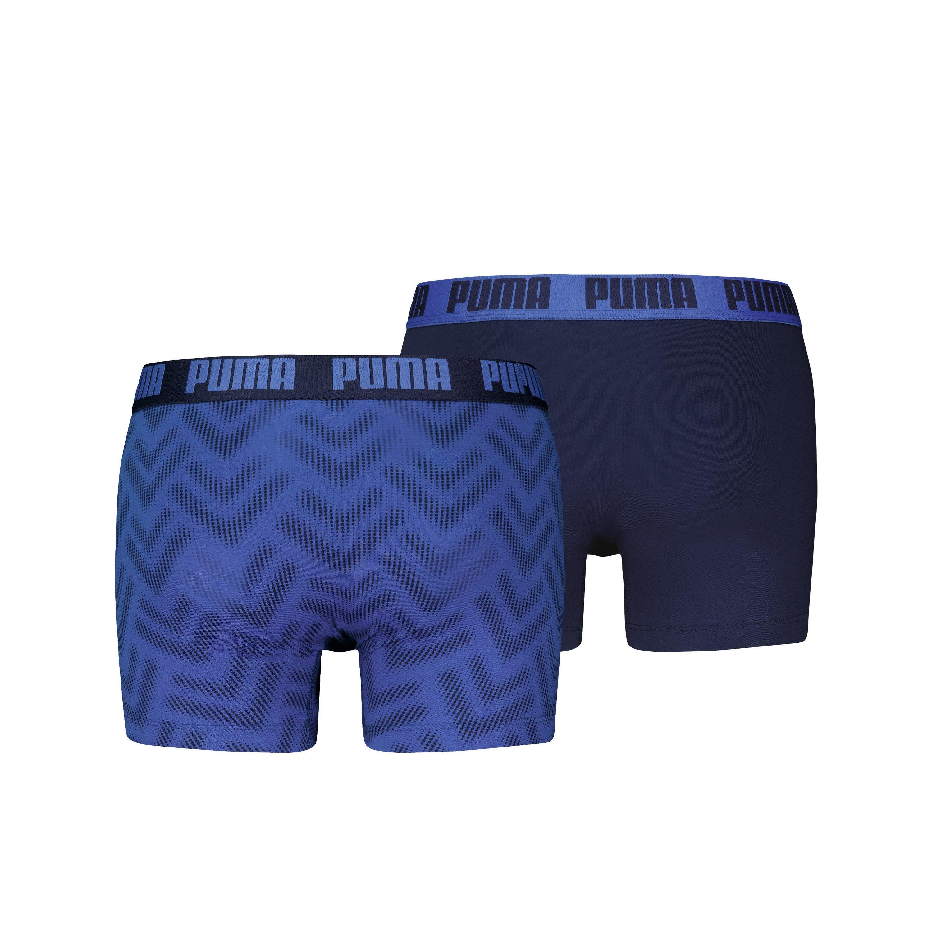 Lila/Schwarz - Puma - Men's Printed Cotton 2 Pack Boxers - 2