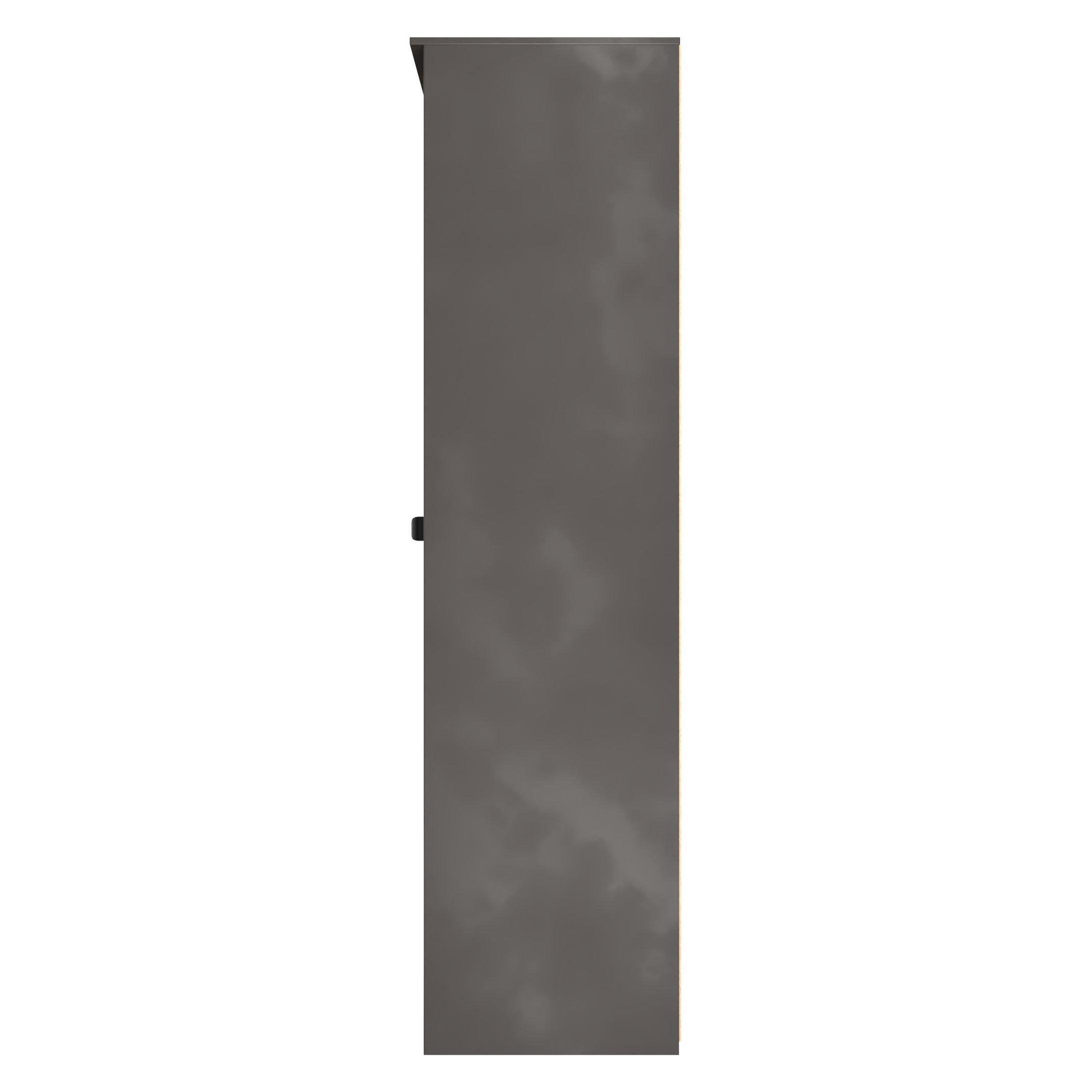 Craft Oak & Gra - Welcome Furniture - Solomon 1 Door Open Shelf Double Wardrobe - 2