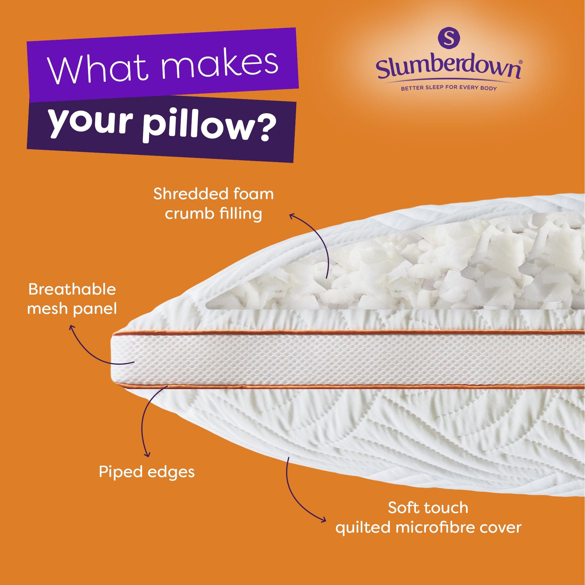 White - Slumberdown - Memory Luxe Firm Support Pillow - 8