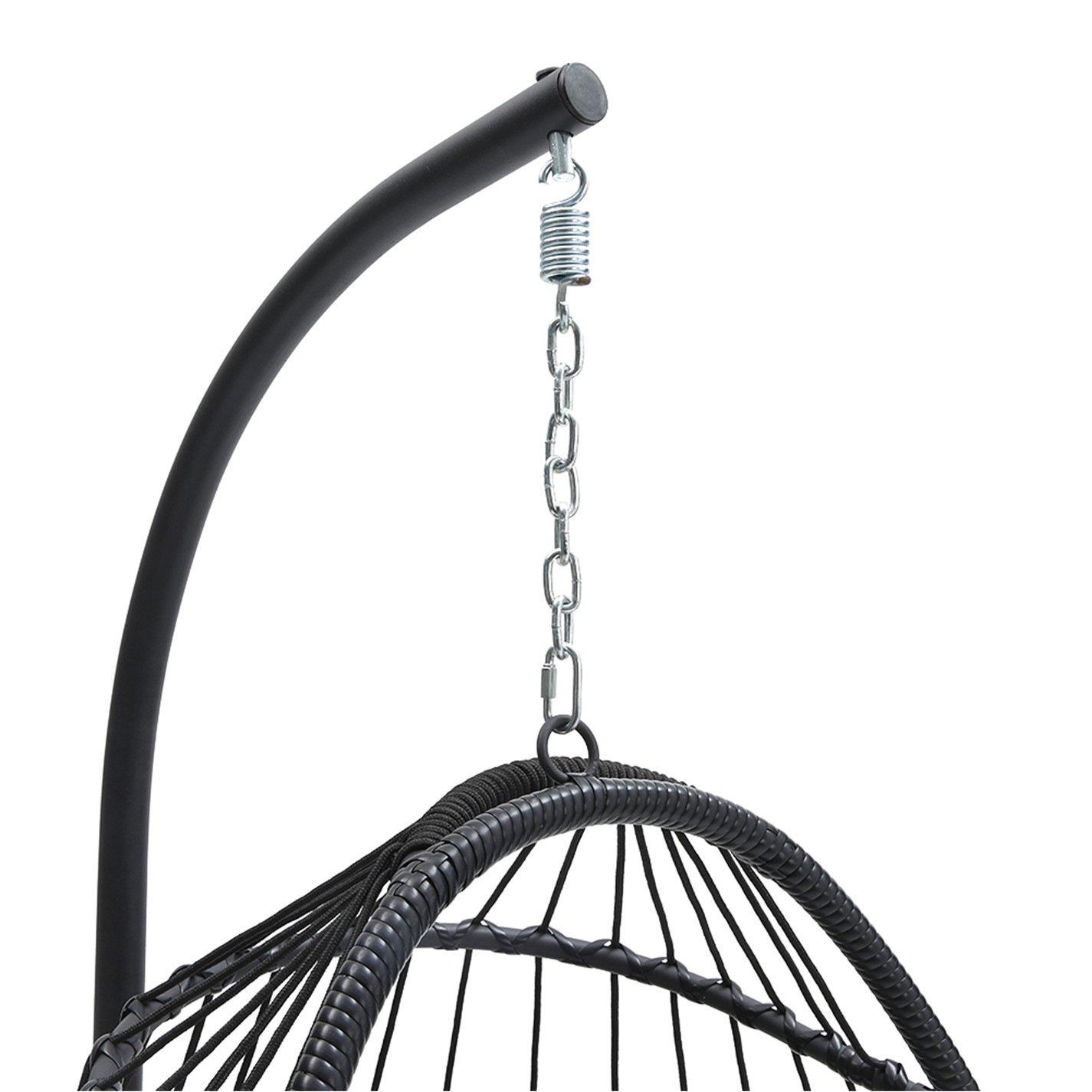 Black - Breeins - Outdoor Hanging Egg-Shaped Chair - 8