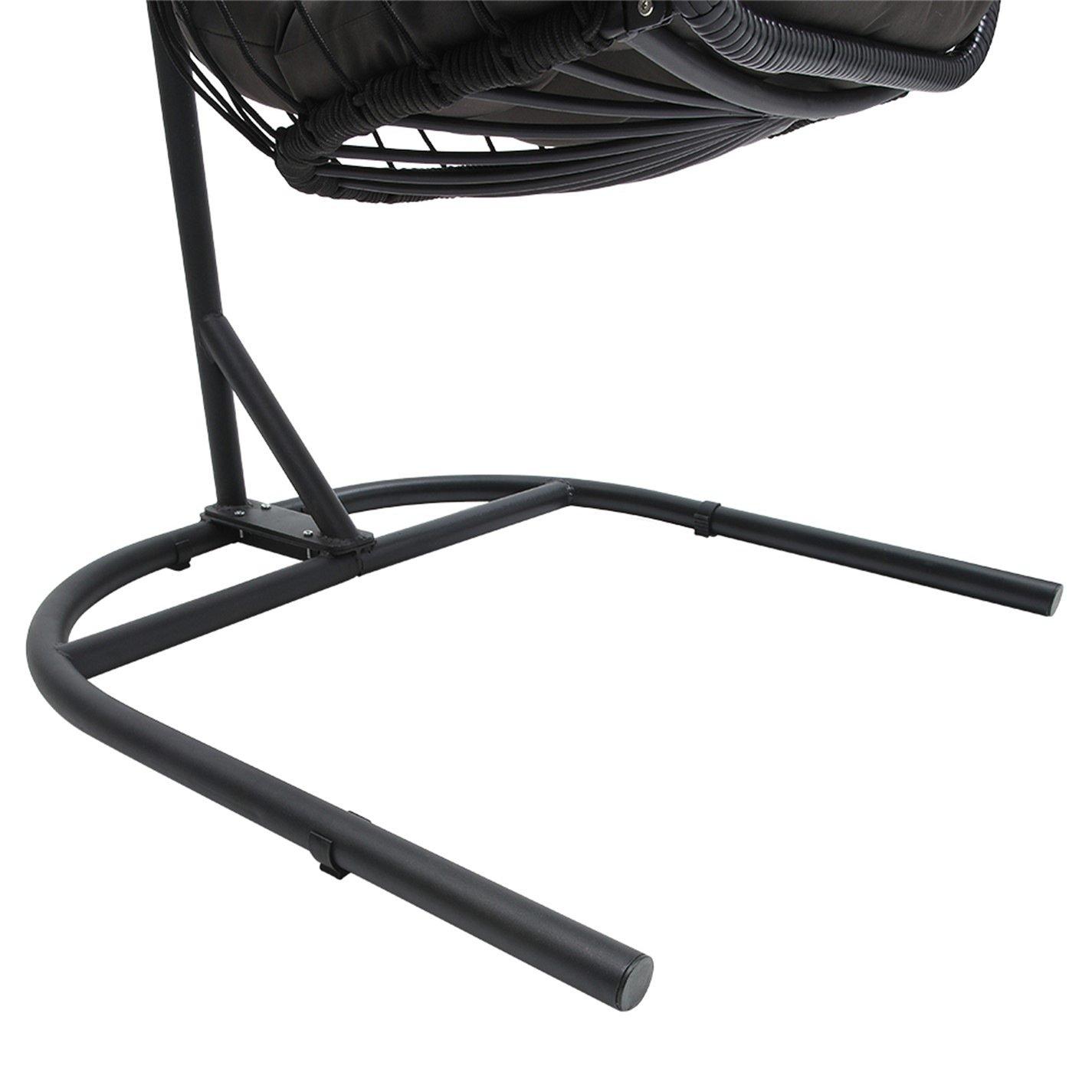 Black - Breeins - Outdoor Hanging Egg-Shaped Chair - 9