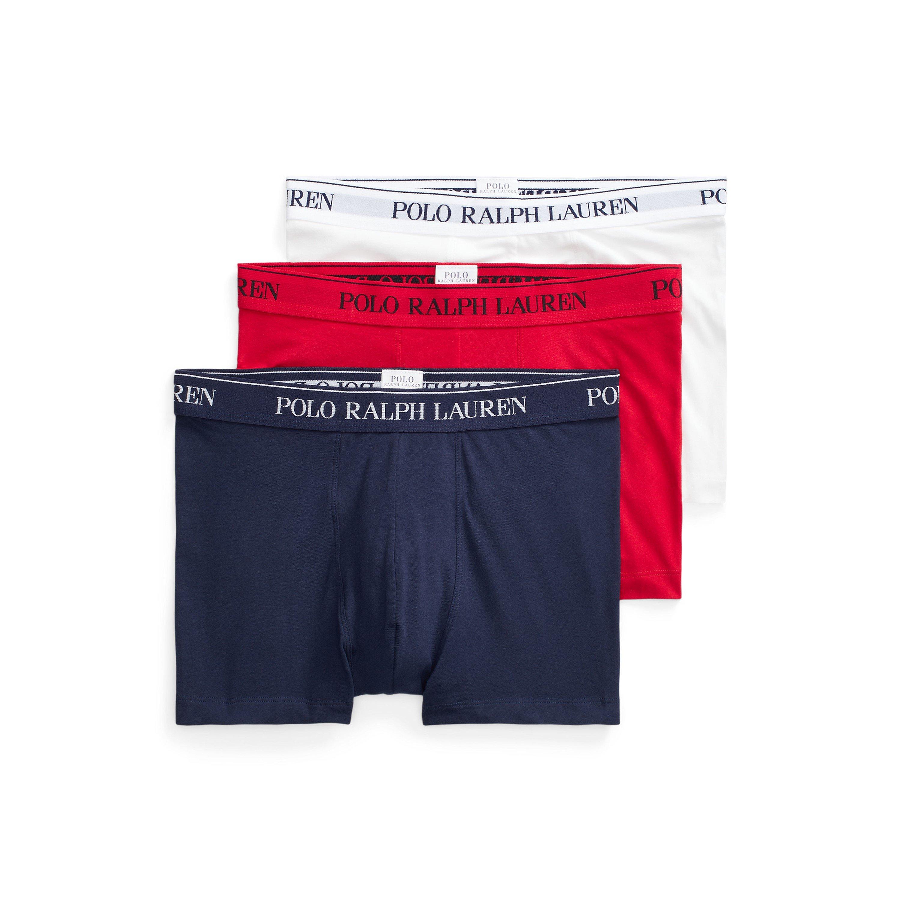 Polo Ralph Lauren Men's 3-Pack Cotton Trunks - White/Red/Blue - Large