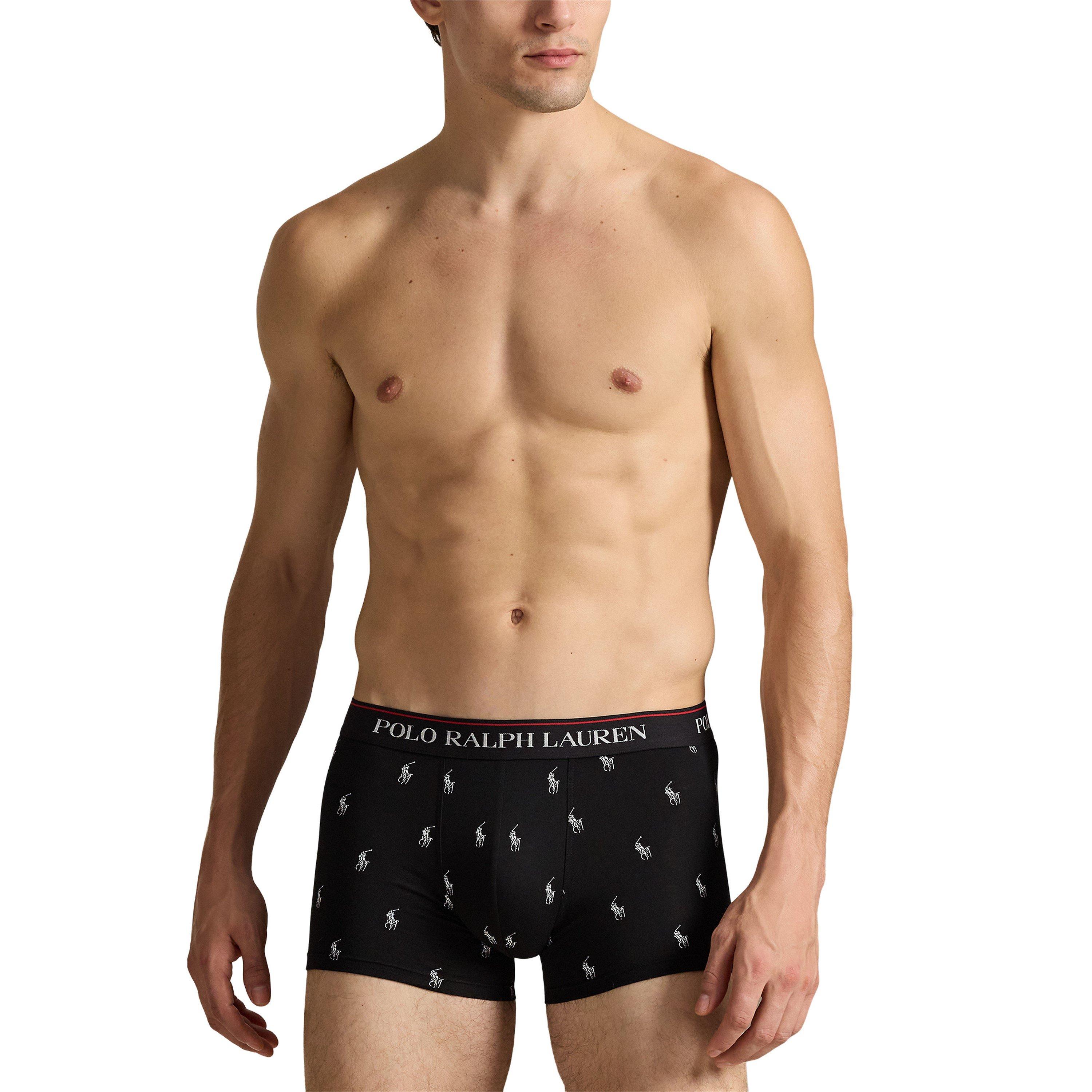 Blk/Stripe/AOP - Polo Ralph Lauren - Mens 3-Pack Cotton Trunks - 2