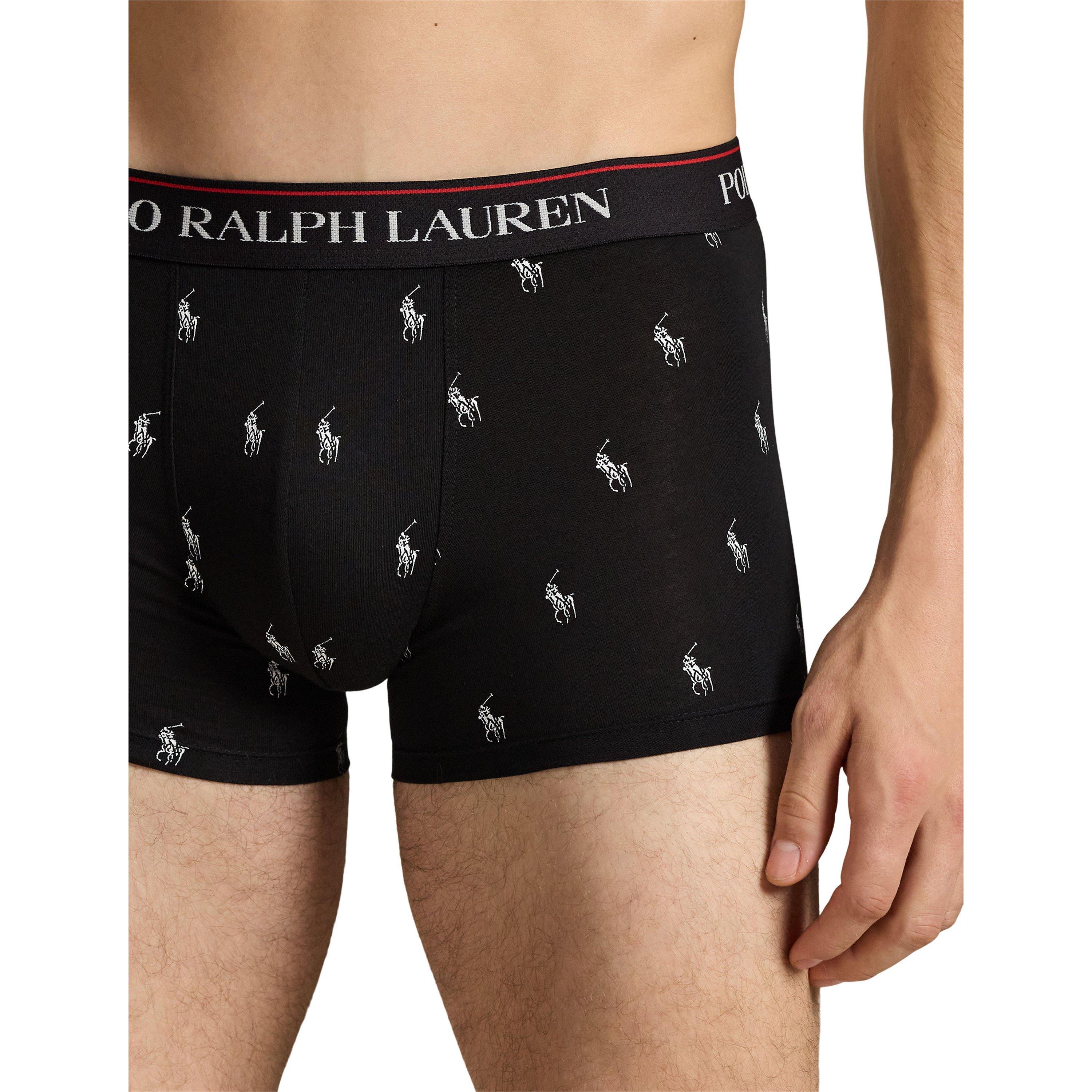 Blk/Stripe/AOP - Polo Ralph Lauren - Mens 3-Pack Cotton Trunks - 4