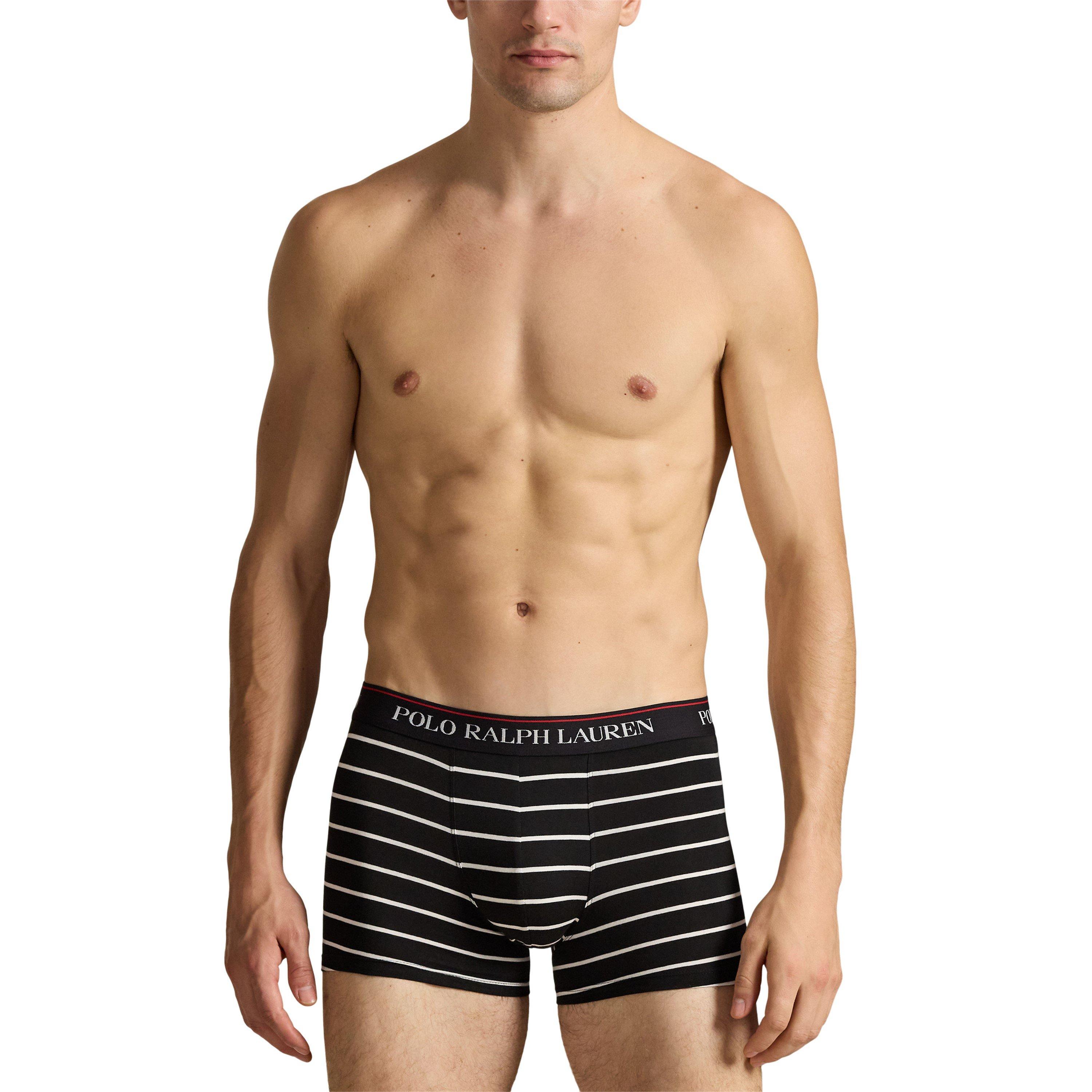 Blk/Stripe/AOP - Polo Ralph Lauren - Mens 3-Pack Cotton Trunks - 5