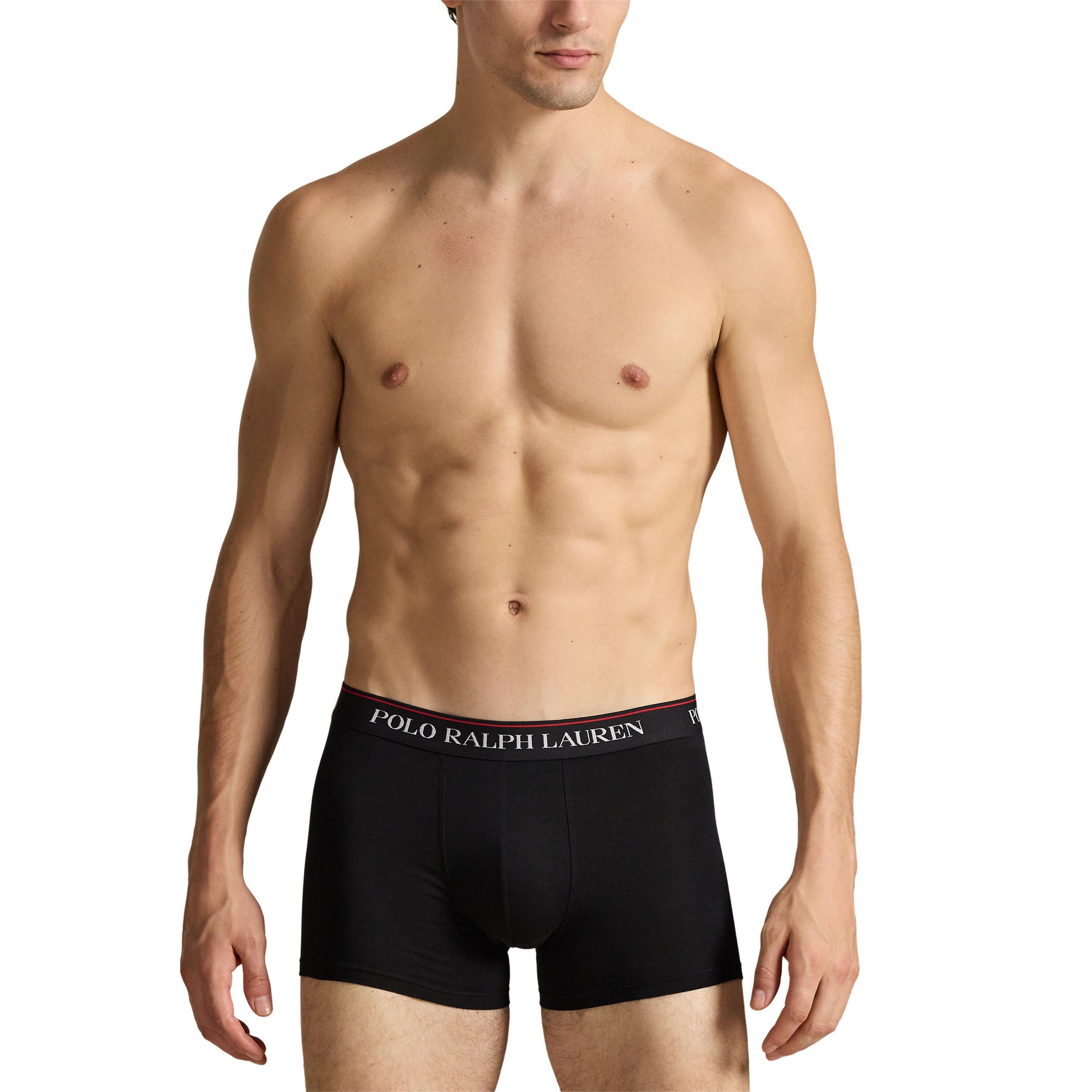 Blk/Stripe/AOP - Polo Ralph Lauren - Mens 3-Pack Cotton Trunks - 6