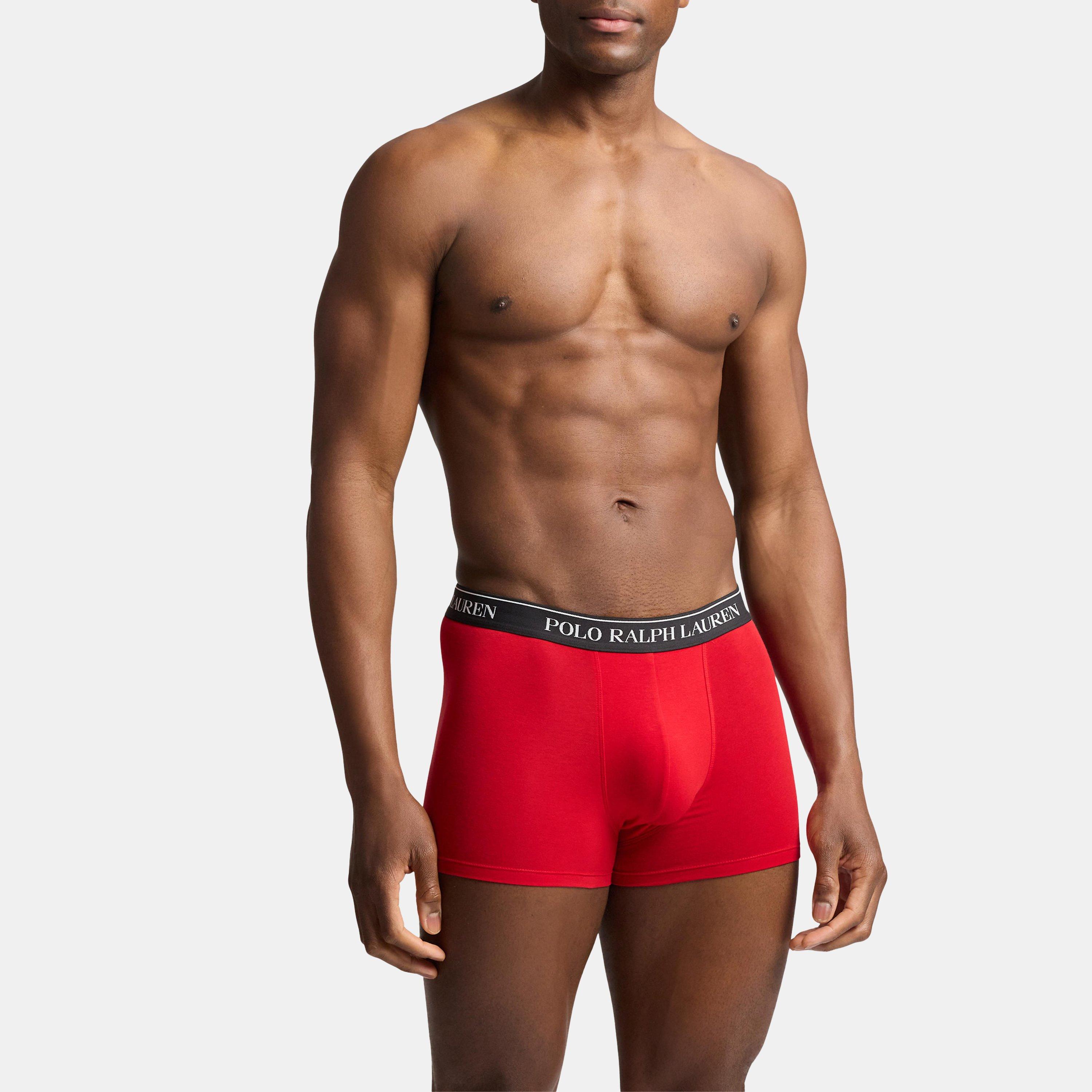 Blk/Hthr/Red - Polo Ralph Lauren - Men's 3-Pack Cotton Trunks - 2