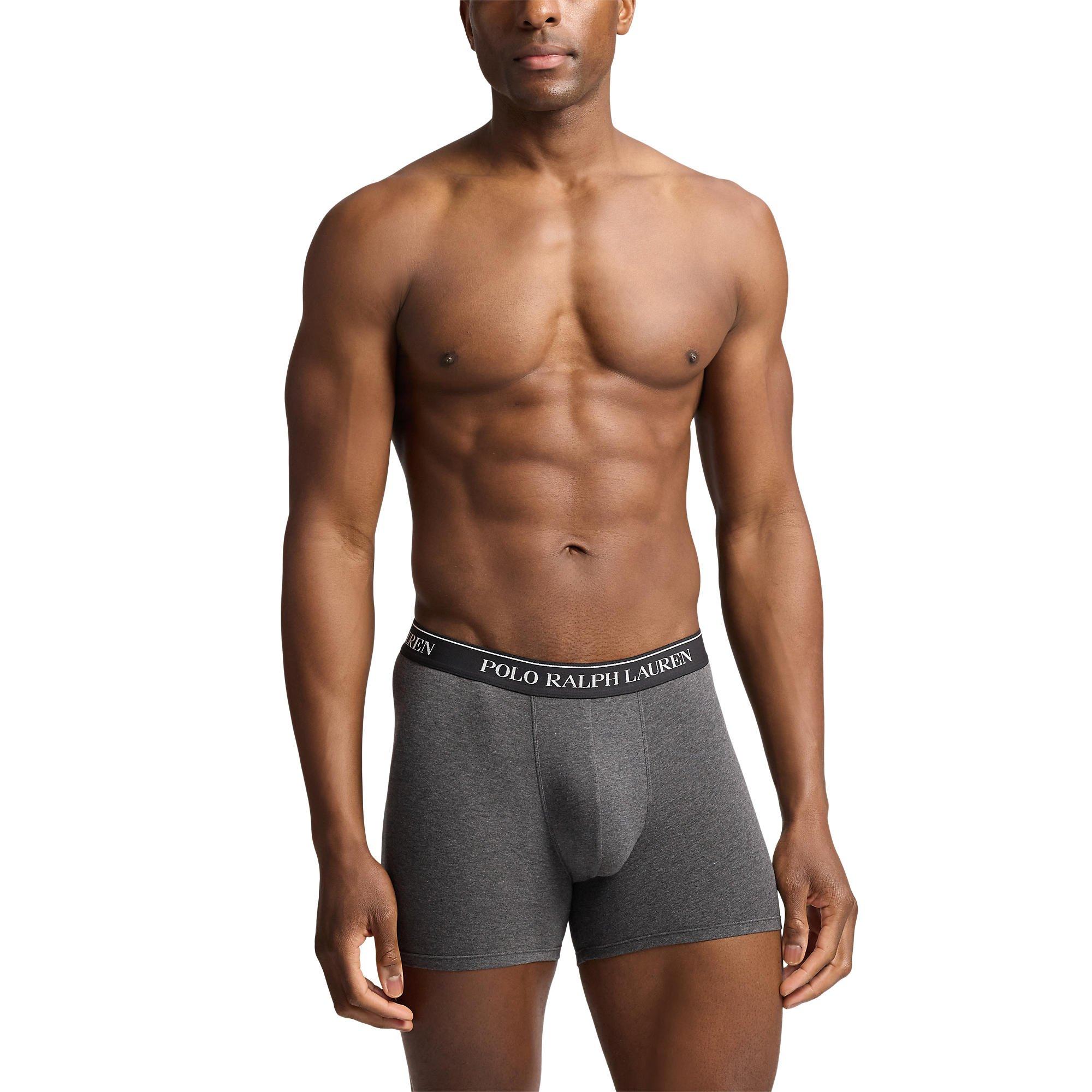 Blk/Hthr/Red - Polo Ralph Lauren - Men's 3-Pack Cotton Trunks - 4