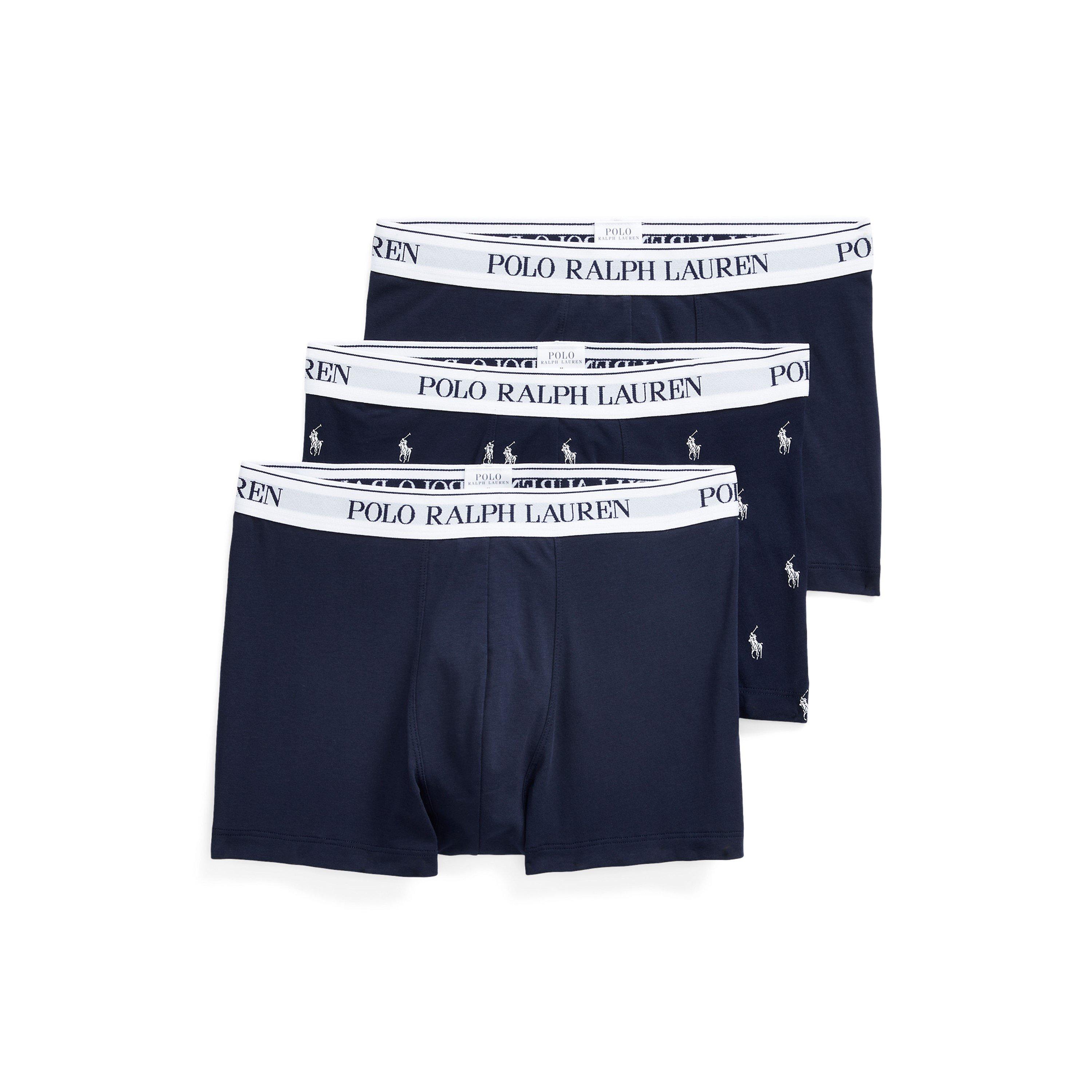 Polo Ralph Lauren Men's 3-Pack Cotton Trunks - Navy/Aop/Navy - 2X Large