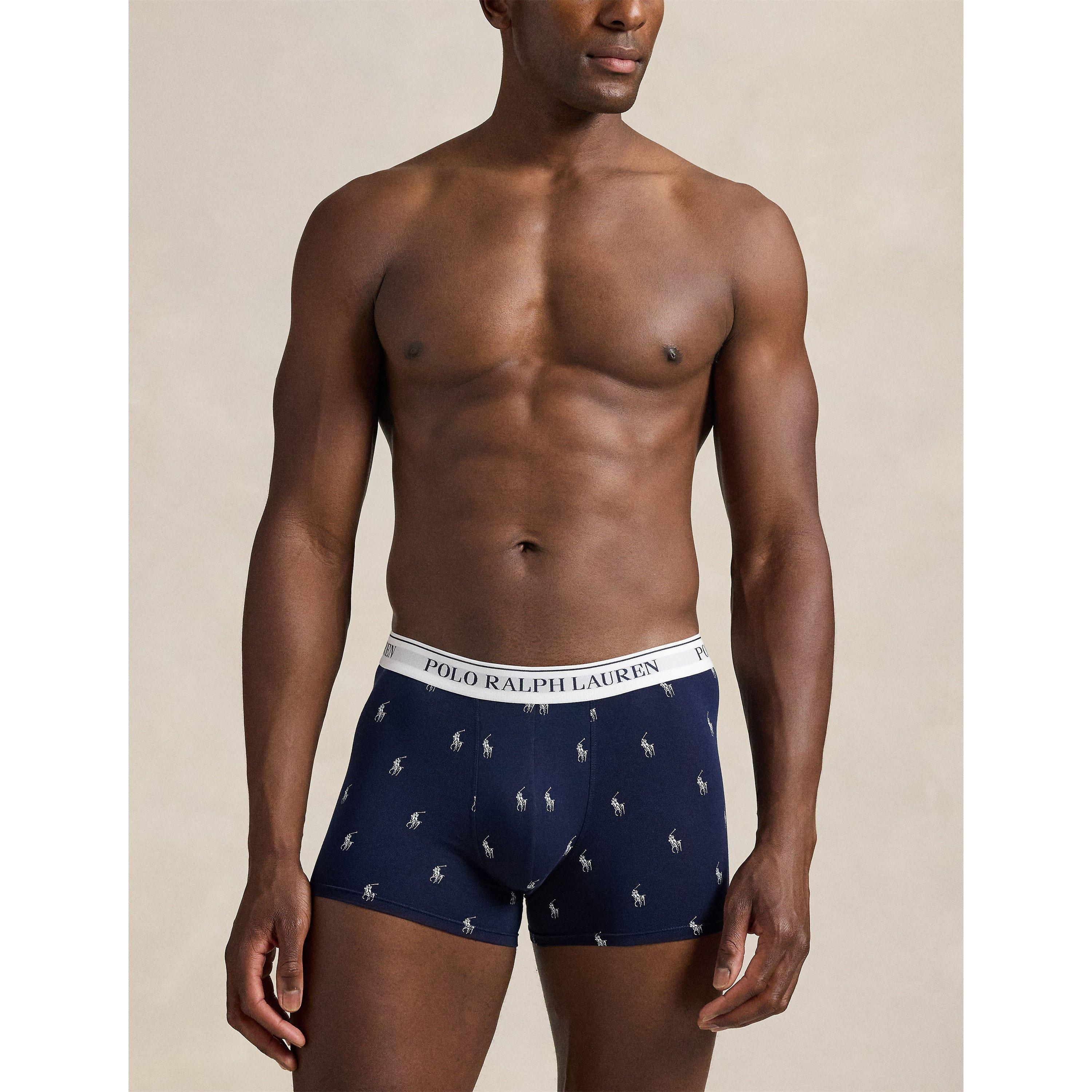 Navy/AOP/Navy - Polo Ralph Lauren - Men's 3-Pack Cotton Trunks - 5