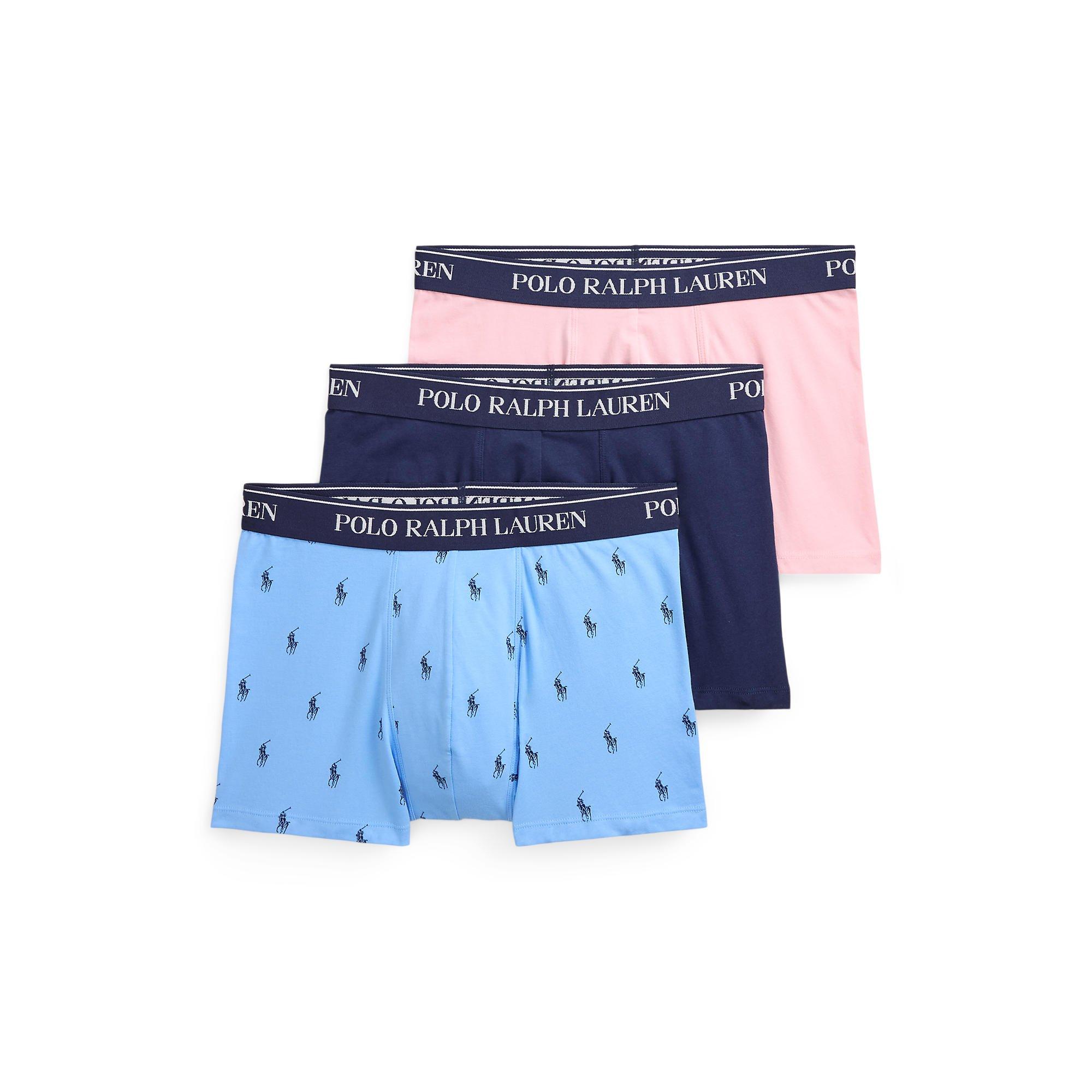 Polo Ralph Lauren Men's 3-Pack Cotton Trunks - Aop/Pink/Navy - X Large