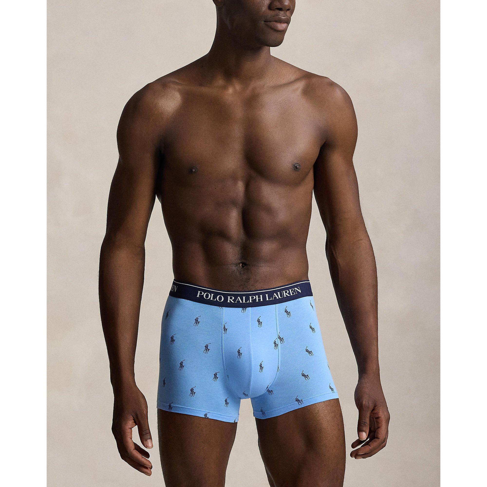 AOP/Pink/Navy - Polo Ralph Lauren - Men's 3-Pack Cotton Trunks - 2
