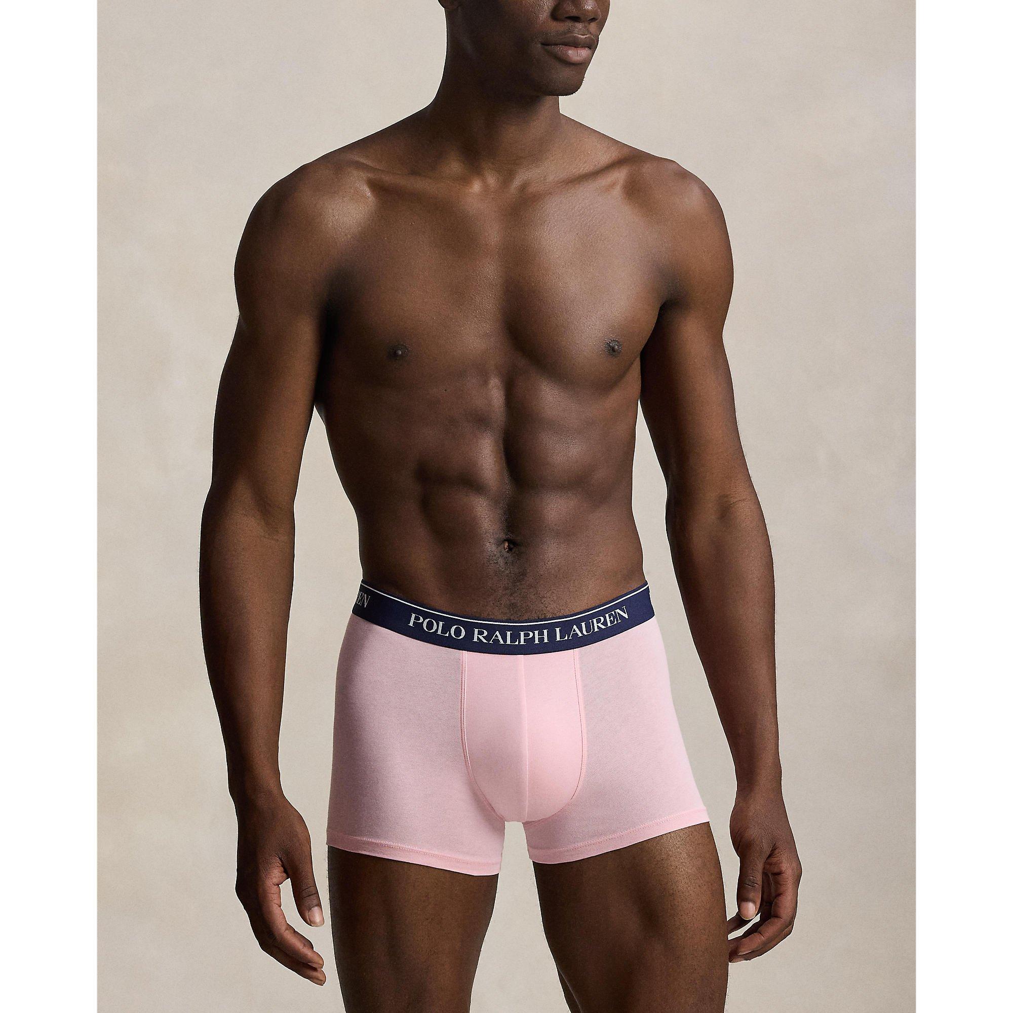 AOP/Pink/Navy - Polo Ralph Lauren - Men's 3-Pack Cotton Trunks - 4