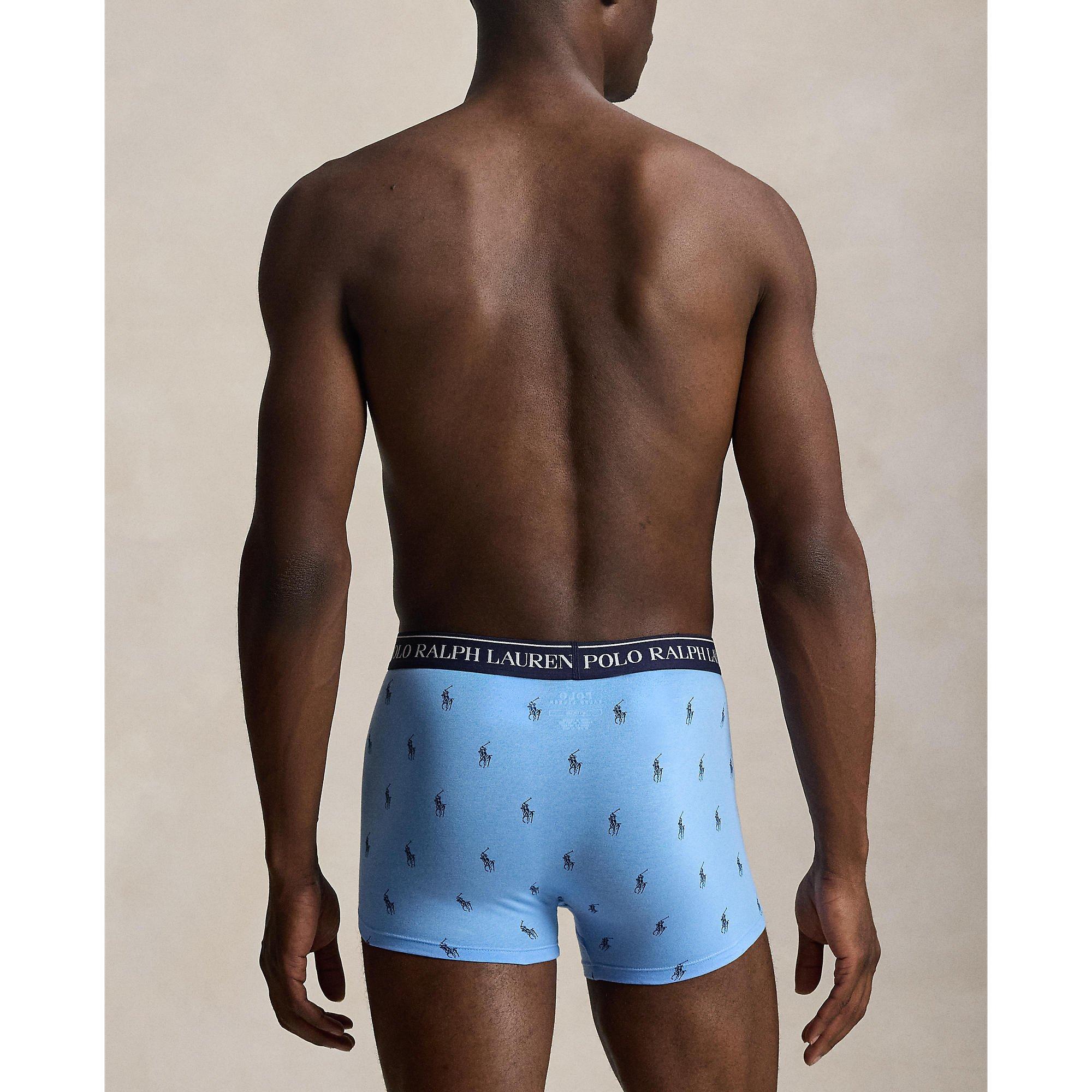 AOP/Pink/Navy - Polo Ralph Lauren - Men's 3-Pack Cotton Trunks - 5