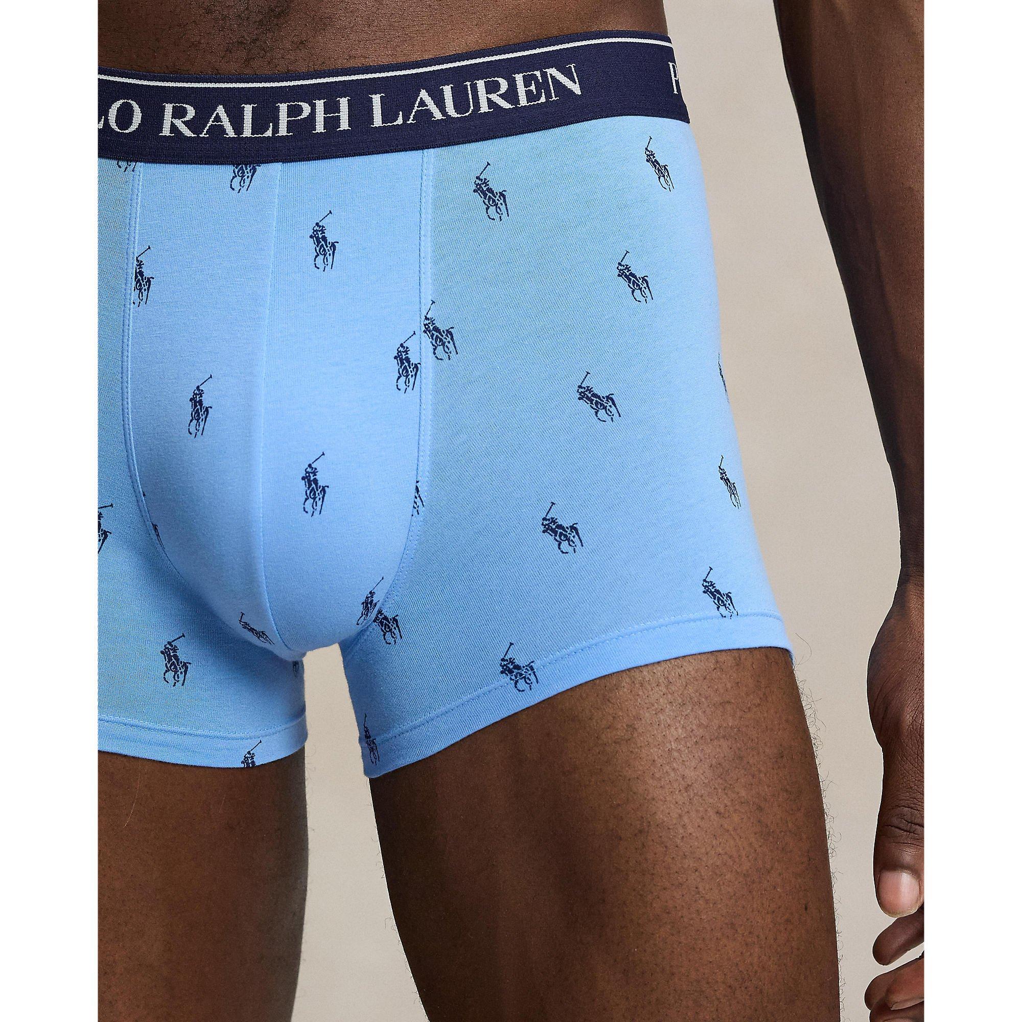 AOP/Pink/Navy - Polo Ralph Lauren - Men's 3-Pack Cotton Trunks - 6