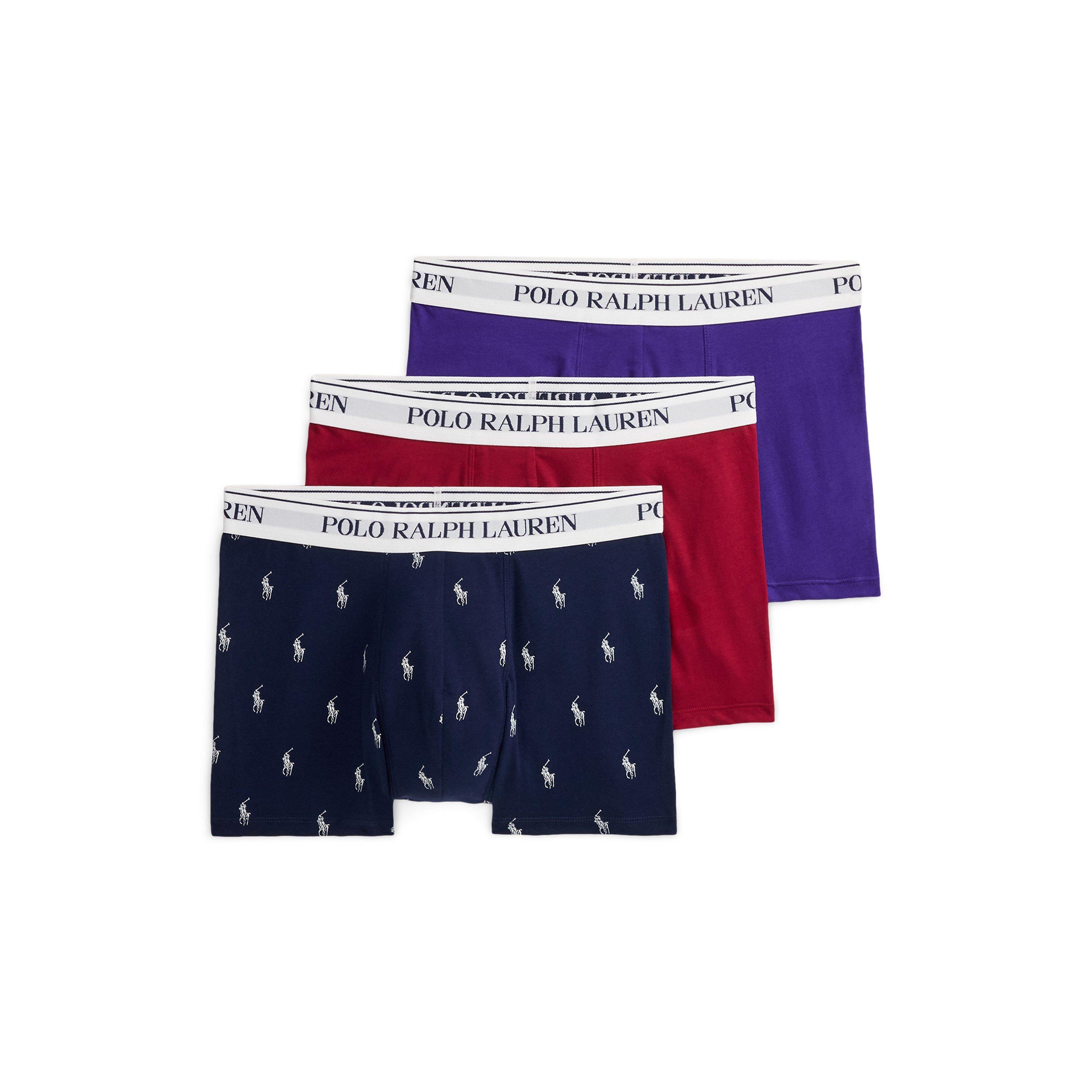 Polo Ralph Lauren Men's 3-Pack Cotton Trunks - Purple/Red/Aop - X Large