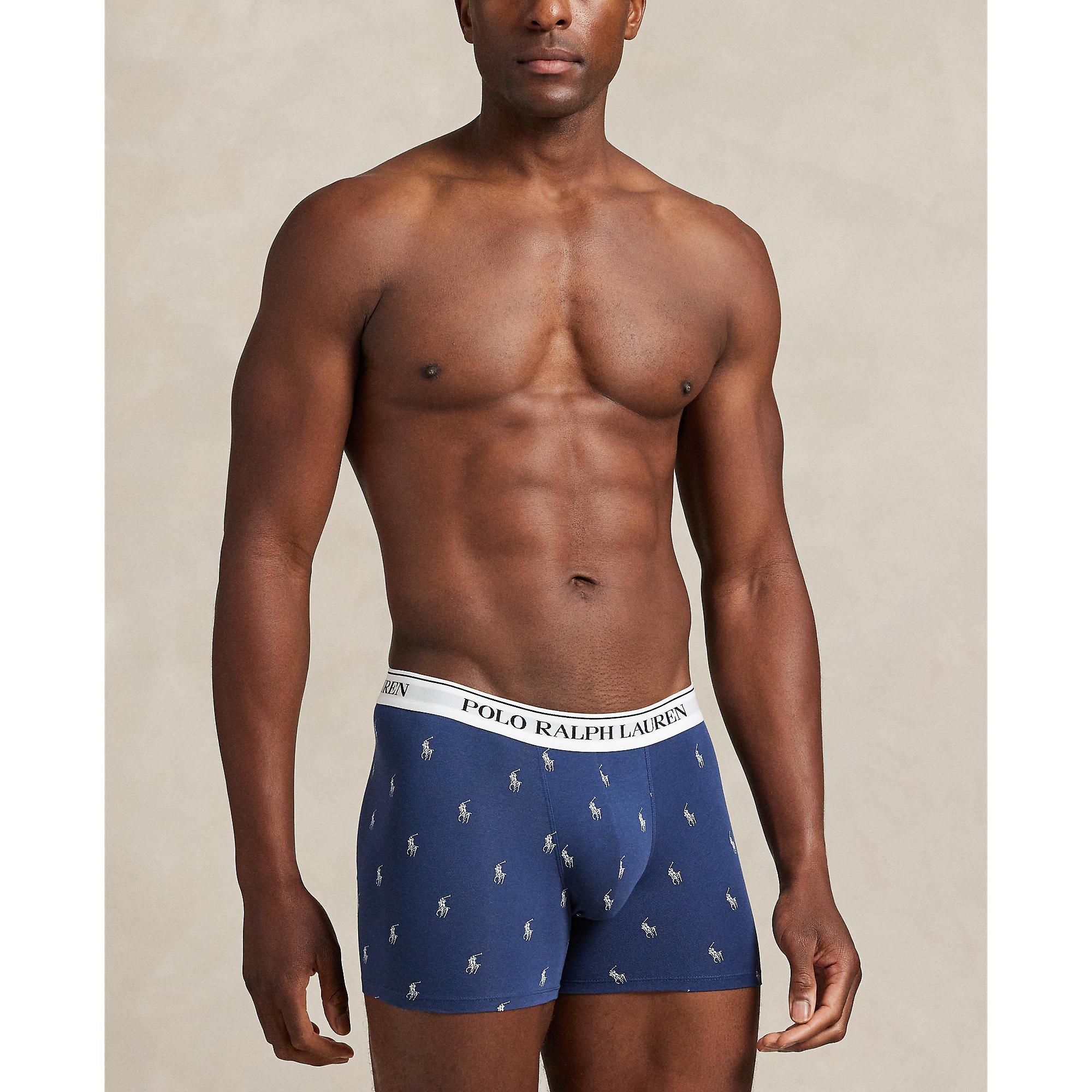 Nvy AOP/Red/Blk - Polo Ralph Lauren - Mens 3-Pack Boxer Briefs - 2