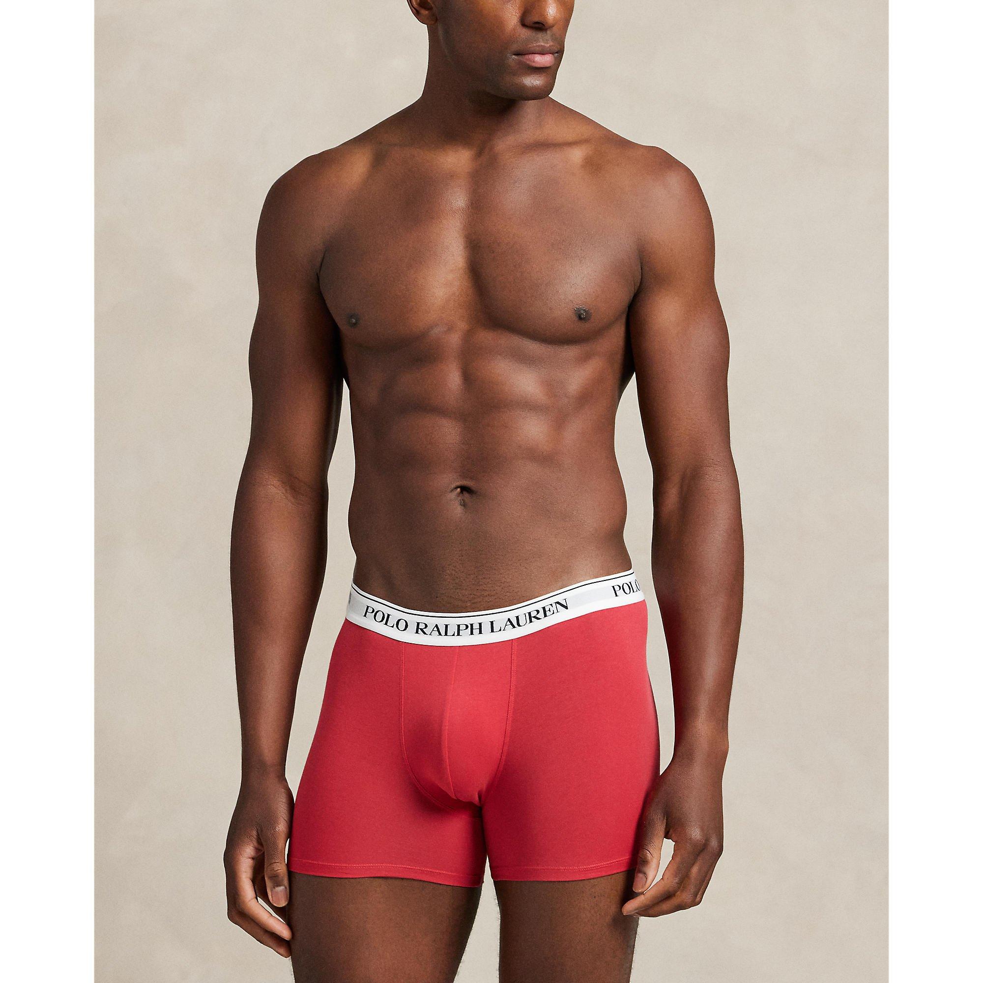 Nvy AOP/Red/Blk - Polo Ralph Lauren - Mens 3-Pack Boxer Briefs - 3