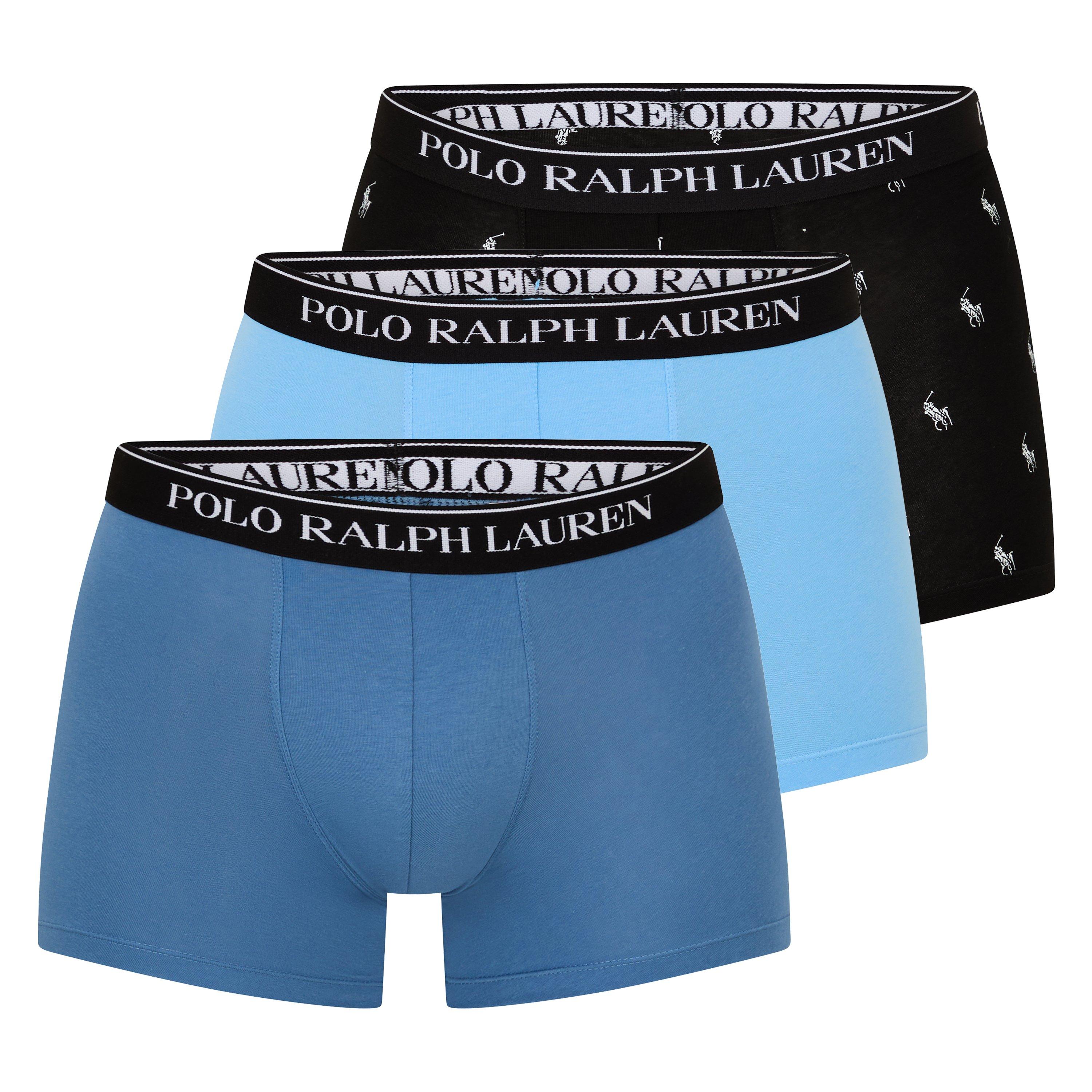 Polo Ralph Lauren Mens 3-Pack Boxer Briefs - Blue/Blue/AOP - Medium