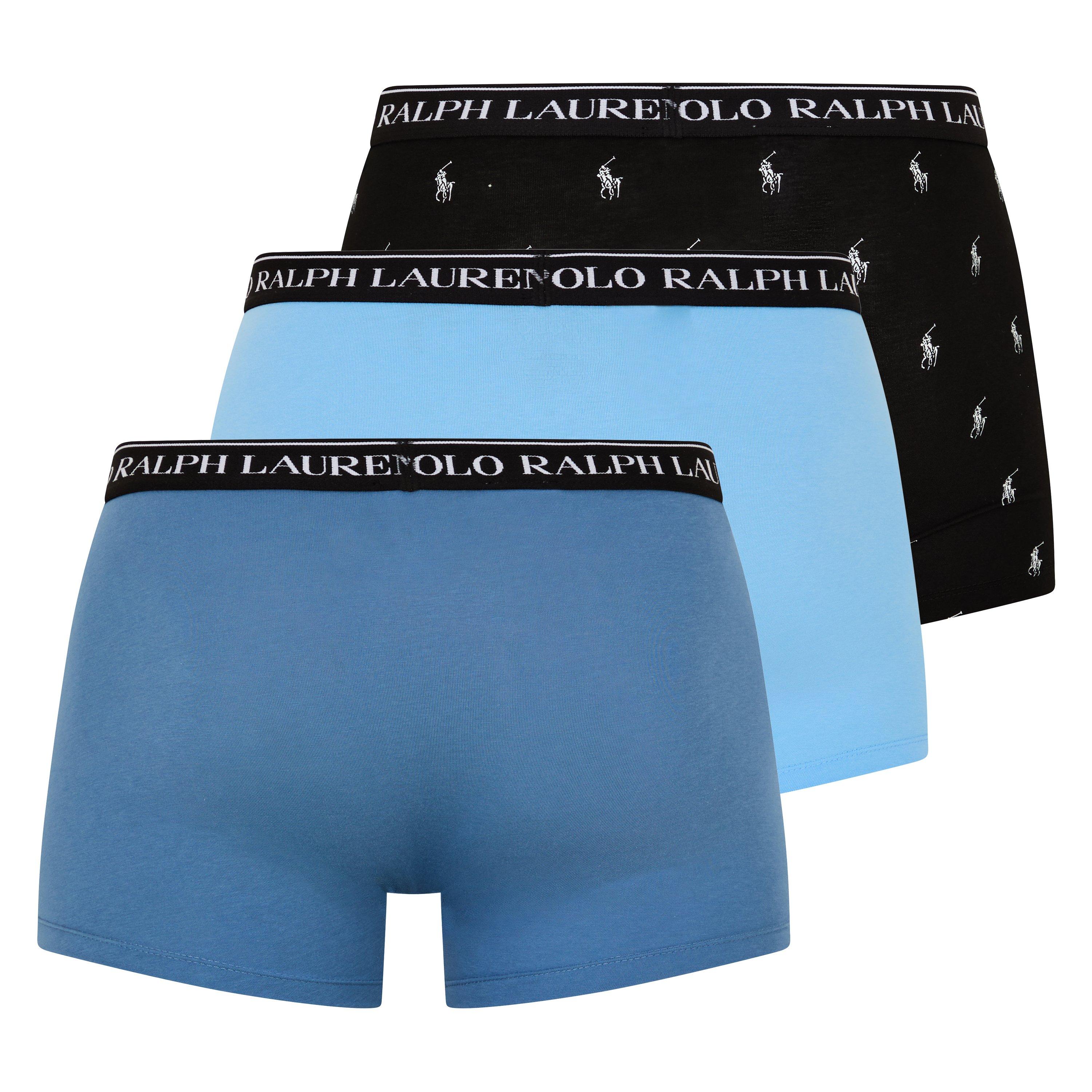 Blue/Blue/AOP - Polo Ralph Lauren - Mens 3-Pack Boxer Briefs - 2