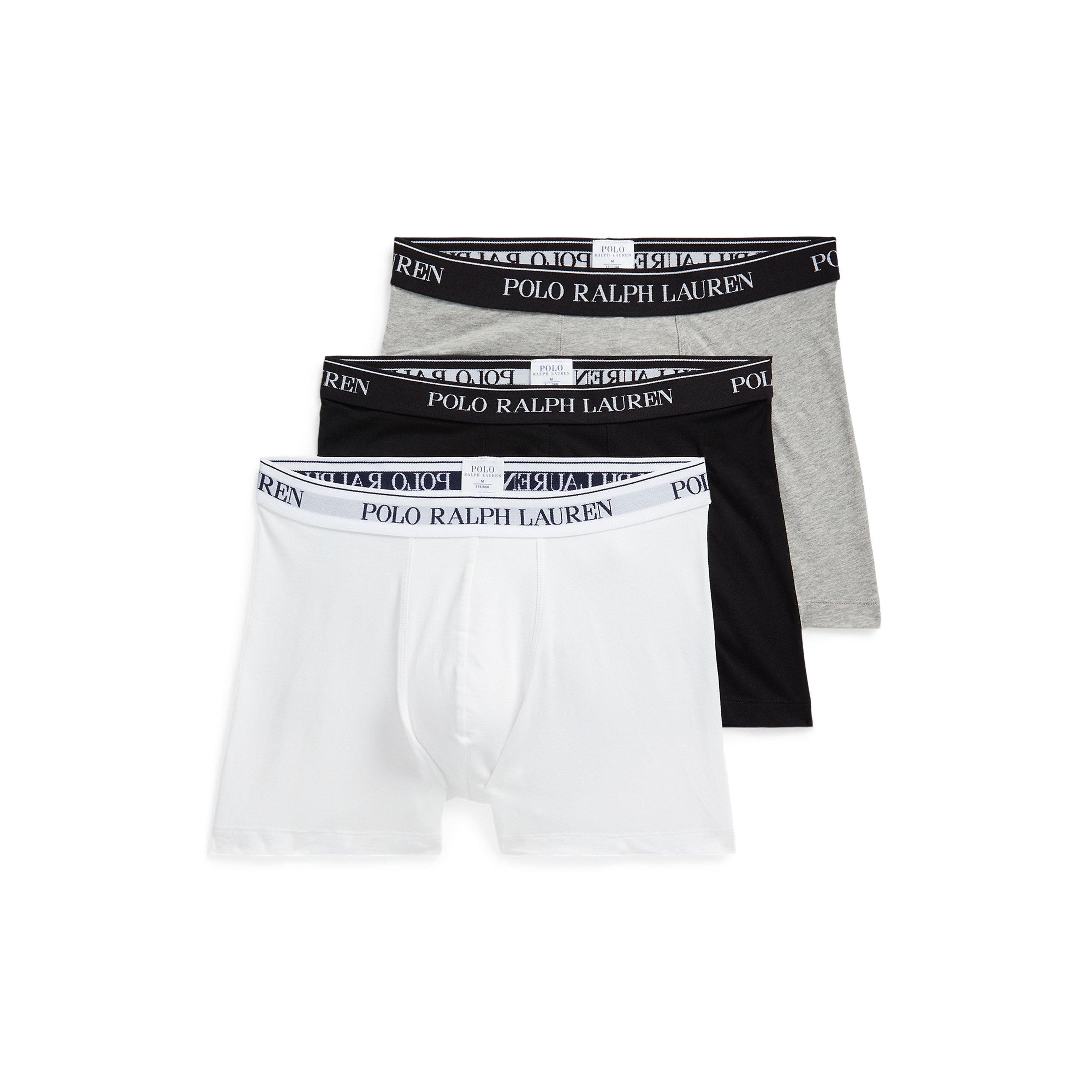 Polo Ralph Lauren Mens 3-Pack Boxer Briefs - Blck/White/Grey - Small