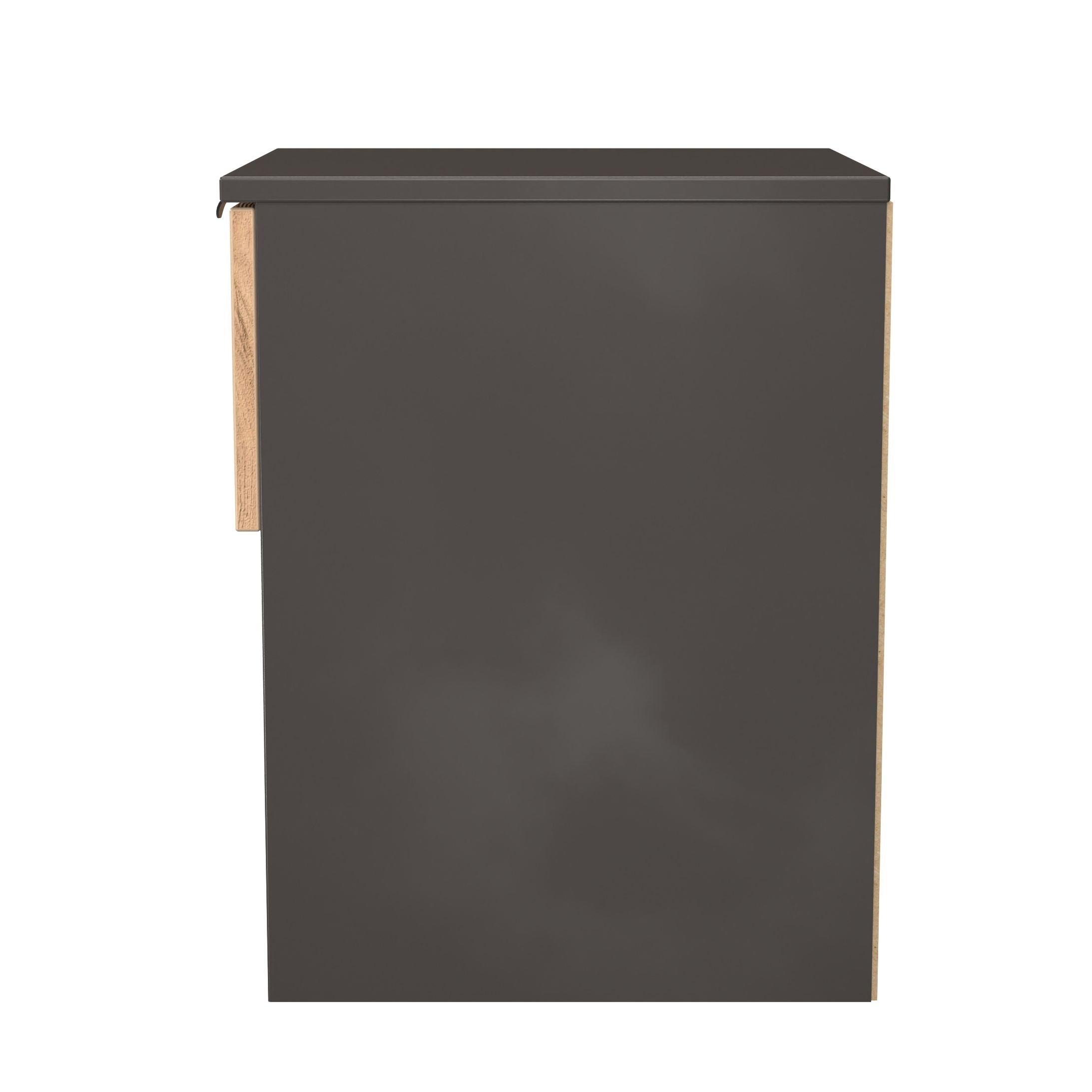 Craft Oak & Gra - Welcome Furniture - Solomon 1 Drawer Open Shelf Bedside Cabinet - 2