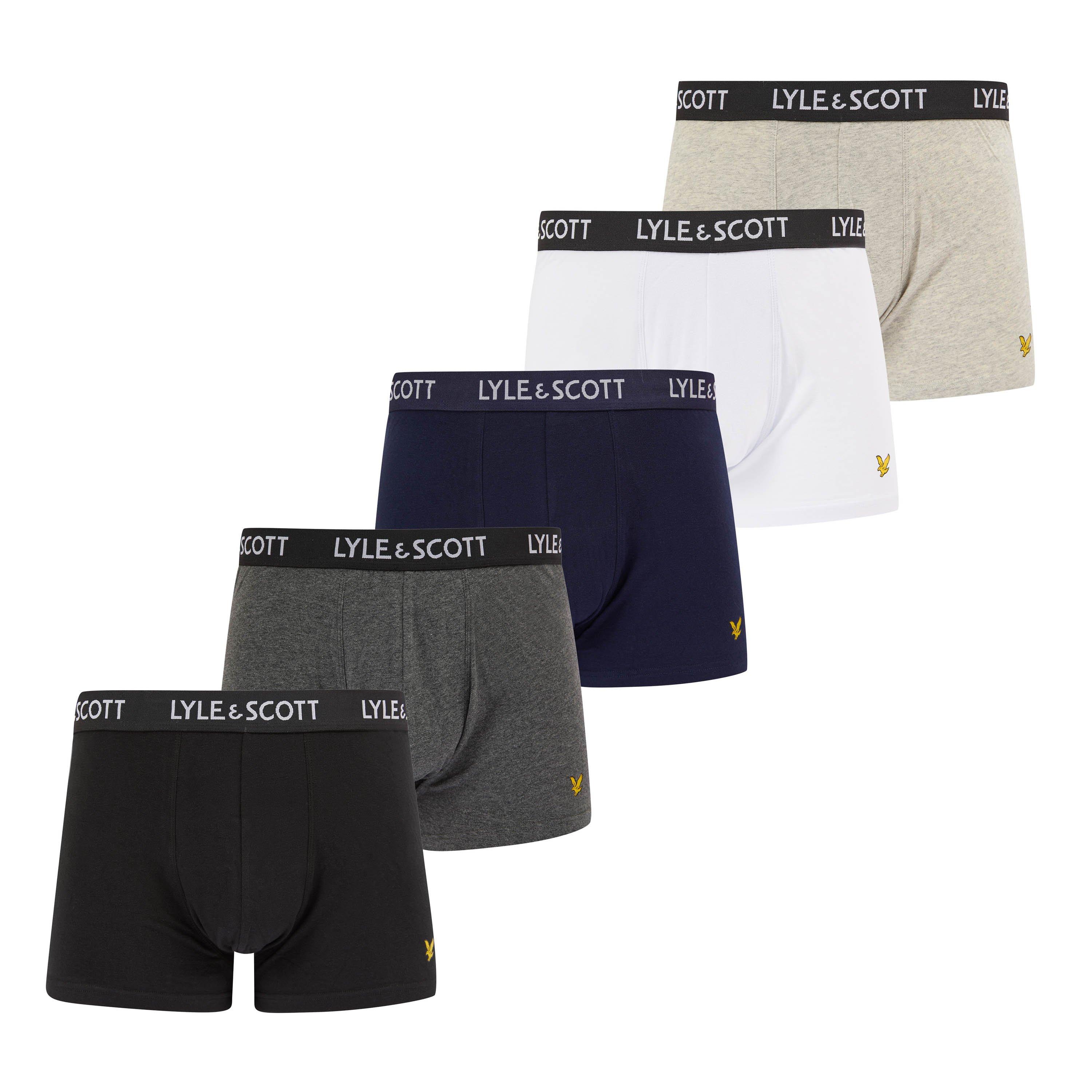 Lyle And Scott Men's 5-Pack Miller Trunks - Blk/Nvy/Gry - 2X Large